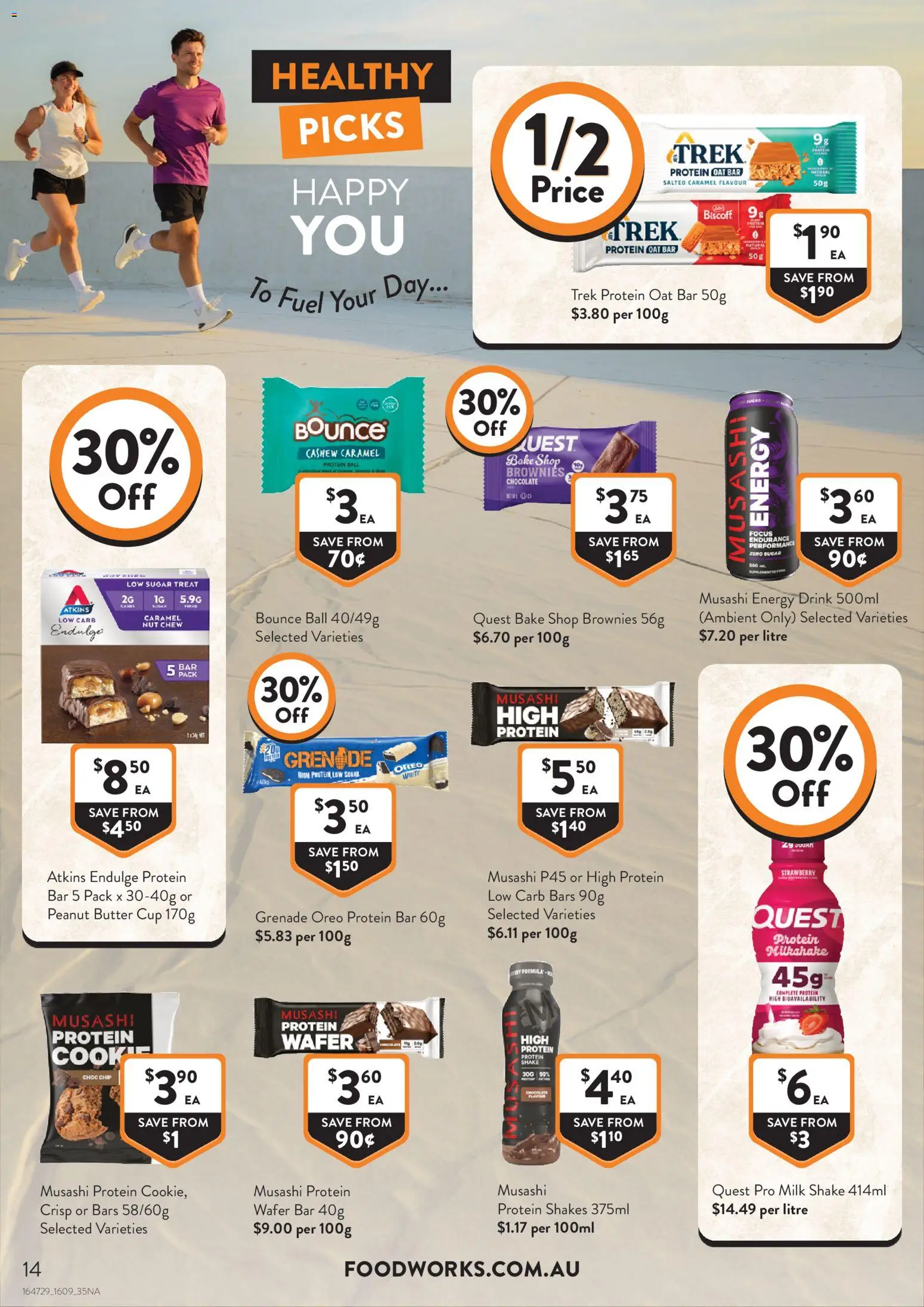 Foodworks catalogue - valid from 16/09/2026 | Page: 14 | Products: Milk, Protein, Energy drink, Sugar