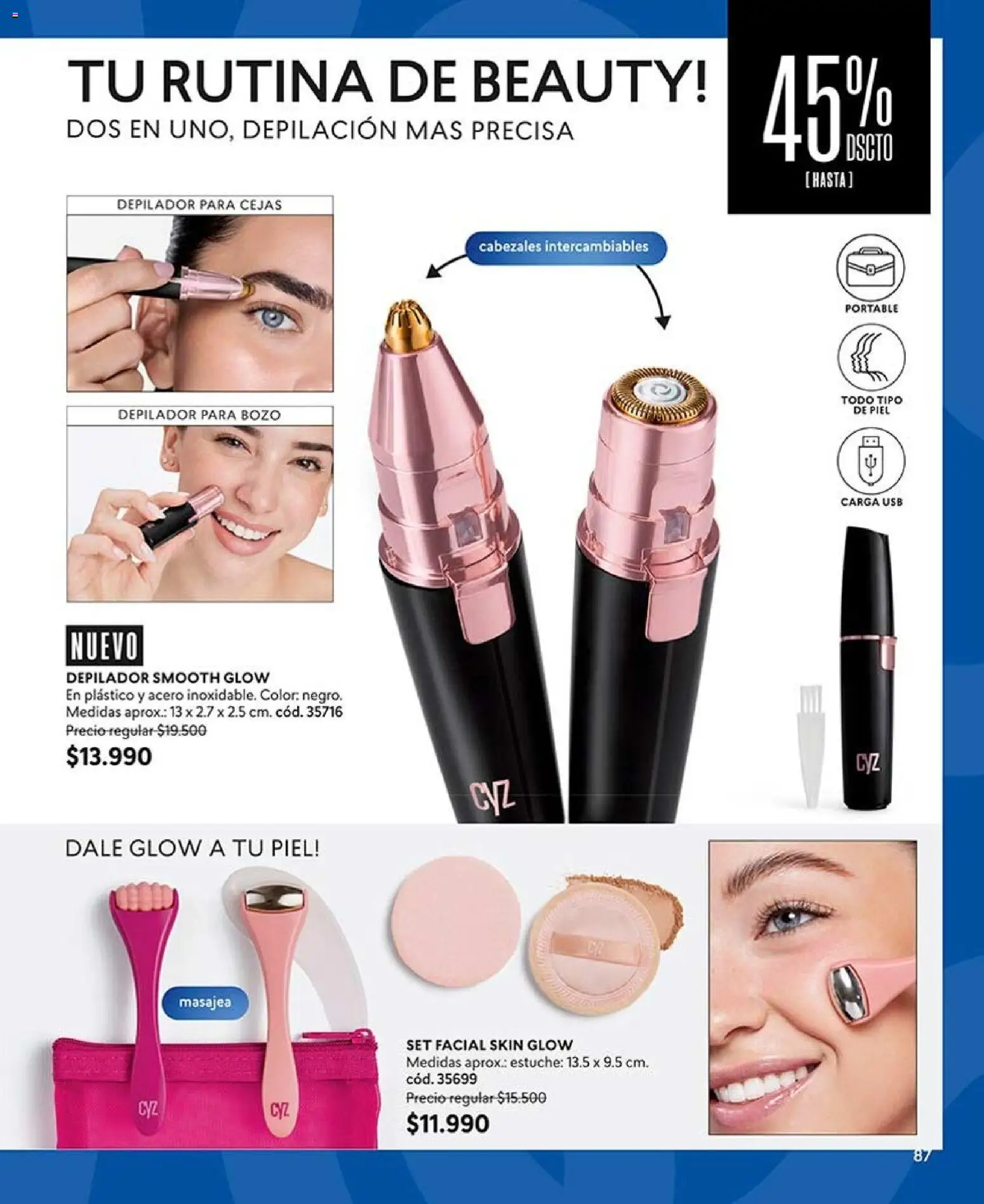 Catálogo CyZone Campaña 14 │ válido desde el 16.08.2026 | Página: 87 | Productos: Usb, Depilador