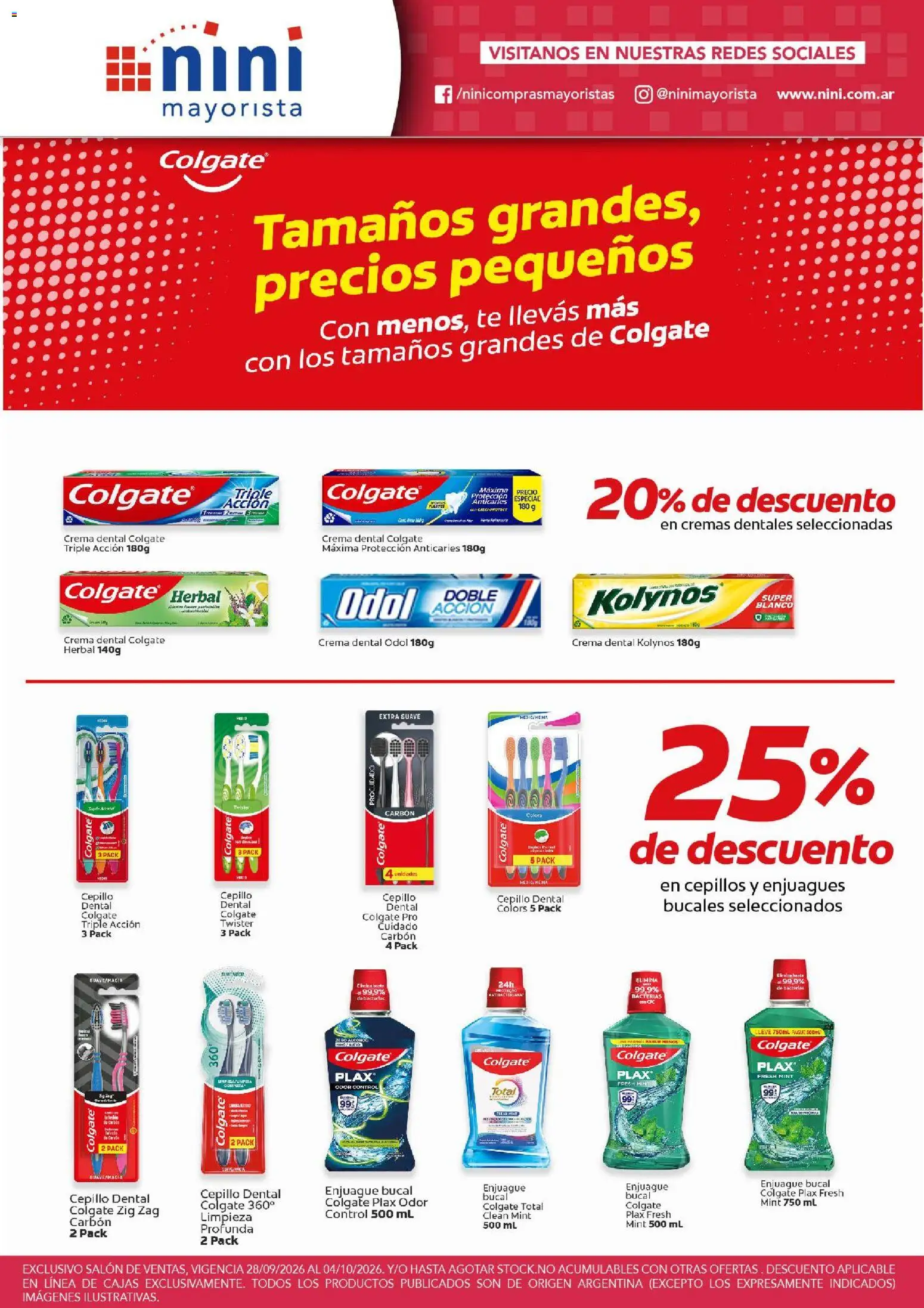 NINI Mayorista catálogo │ válido desde el 28/09/2026 | Página: 4 | Productos: Cepillo, Enjuague bucal, Té, Crema