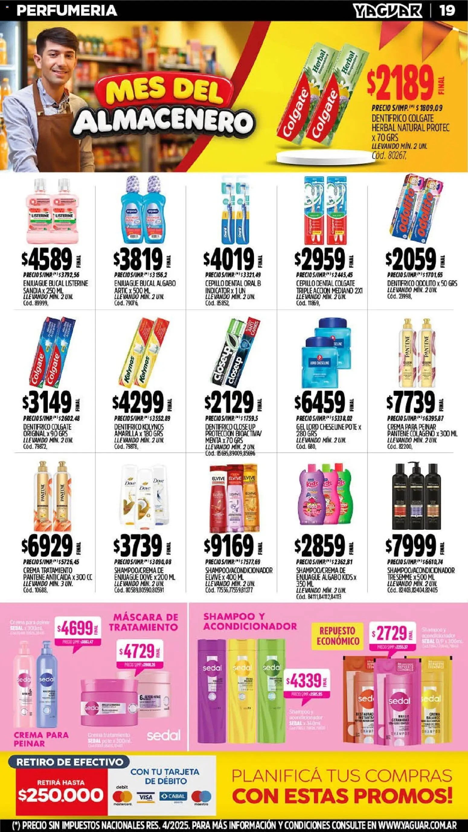 Yaguar - Oferta Semanal Chaco │ válido desde el 14/09/2026 | Página: 19 | Productos: Listerine, Sandía, Cepillo, Máscara