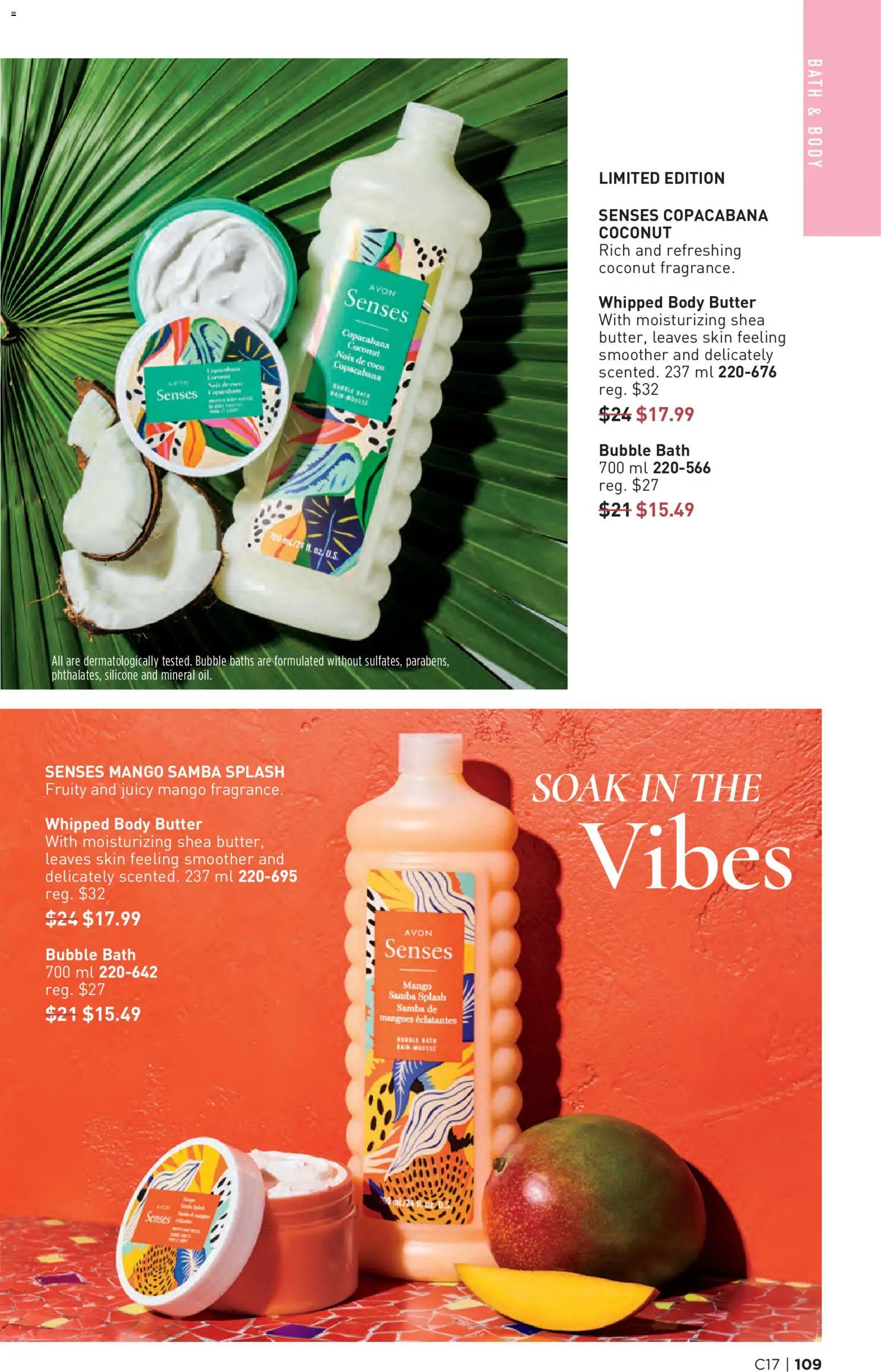 Avon flyer valid from Aug 13, 2026 | Page: 109 | Products: Coconut, Mango, Bath, Butter