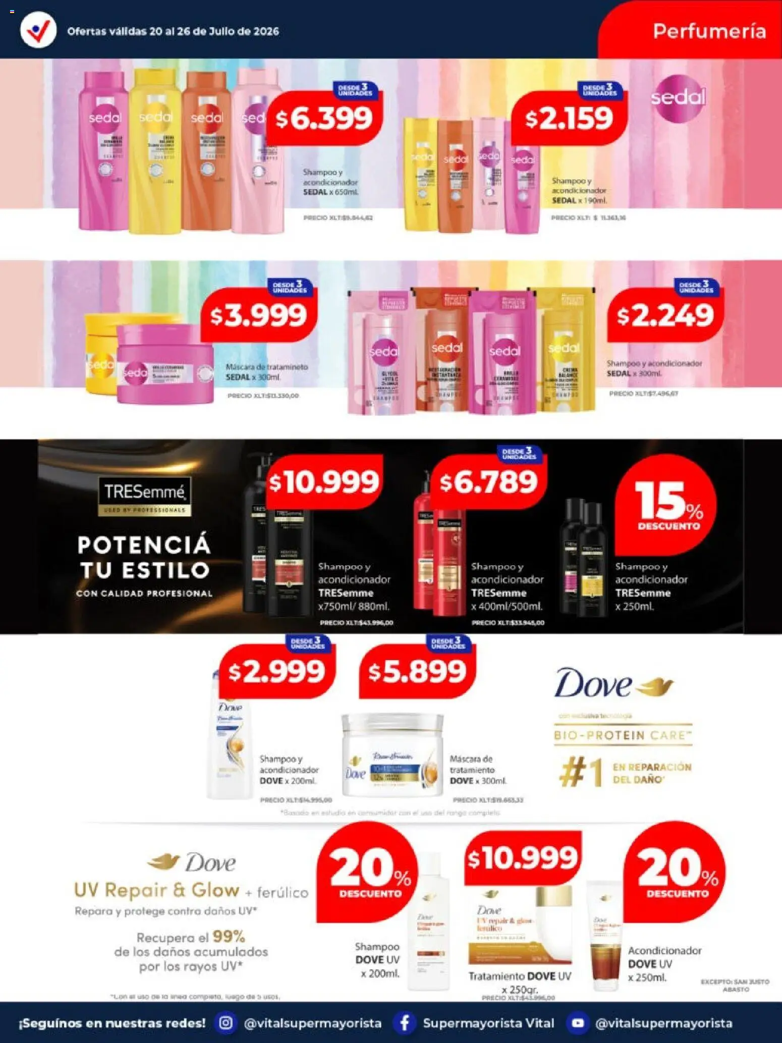 Vital - Ofertas │ válido desde el 20/07/2026 | Página: 3 | Productos: Máscara, Shampoo, Acondicionador