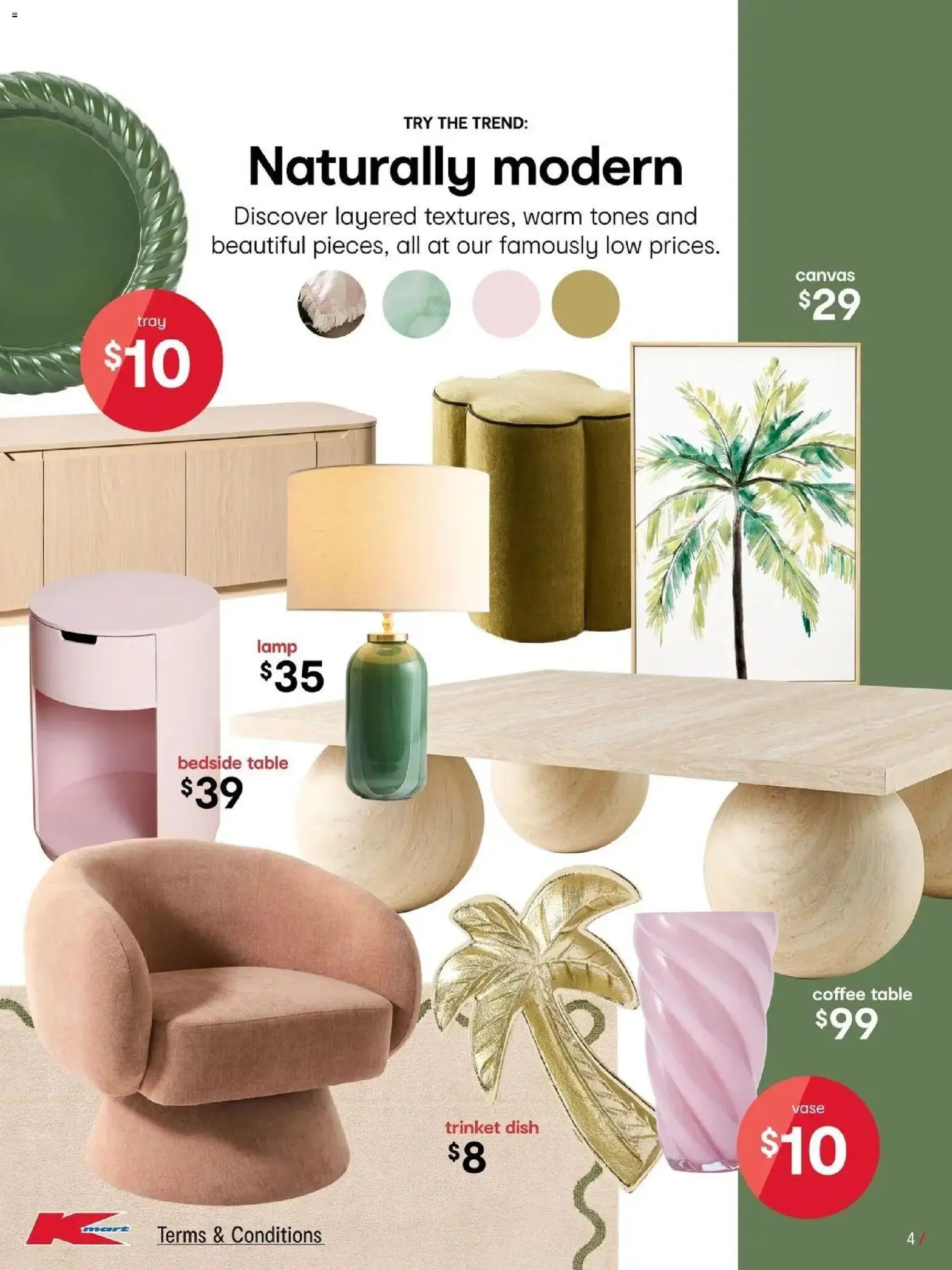 Kmart catalogue - valid from 23/07/2026 | Page: 4 | Products: Coffee table, Table, Vase, Lamp