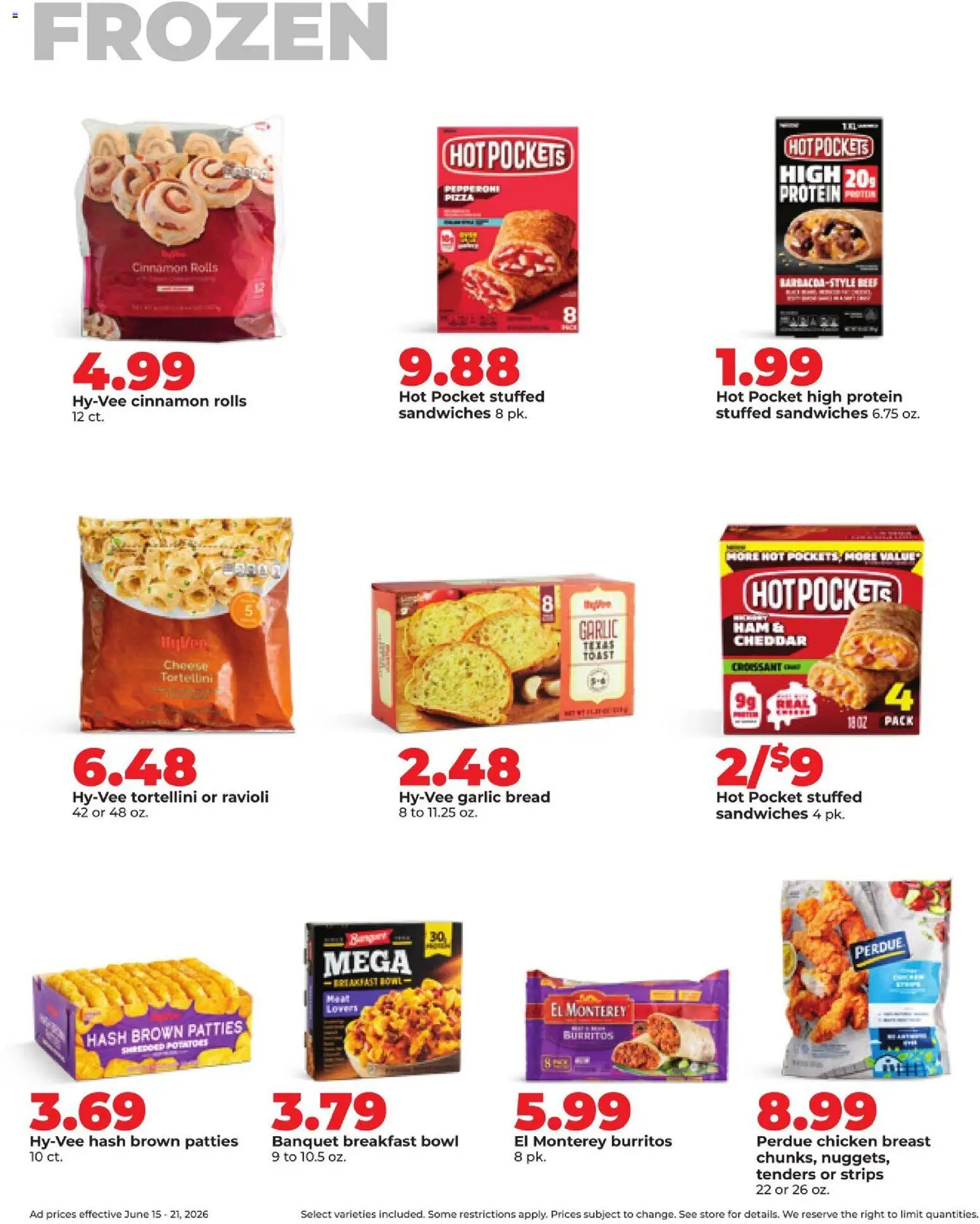 HyVee Weekly Ad - valid from 15.06.2026 | Page: 30 | Products: Cheese, Pizza, Potatoes, Garlic