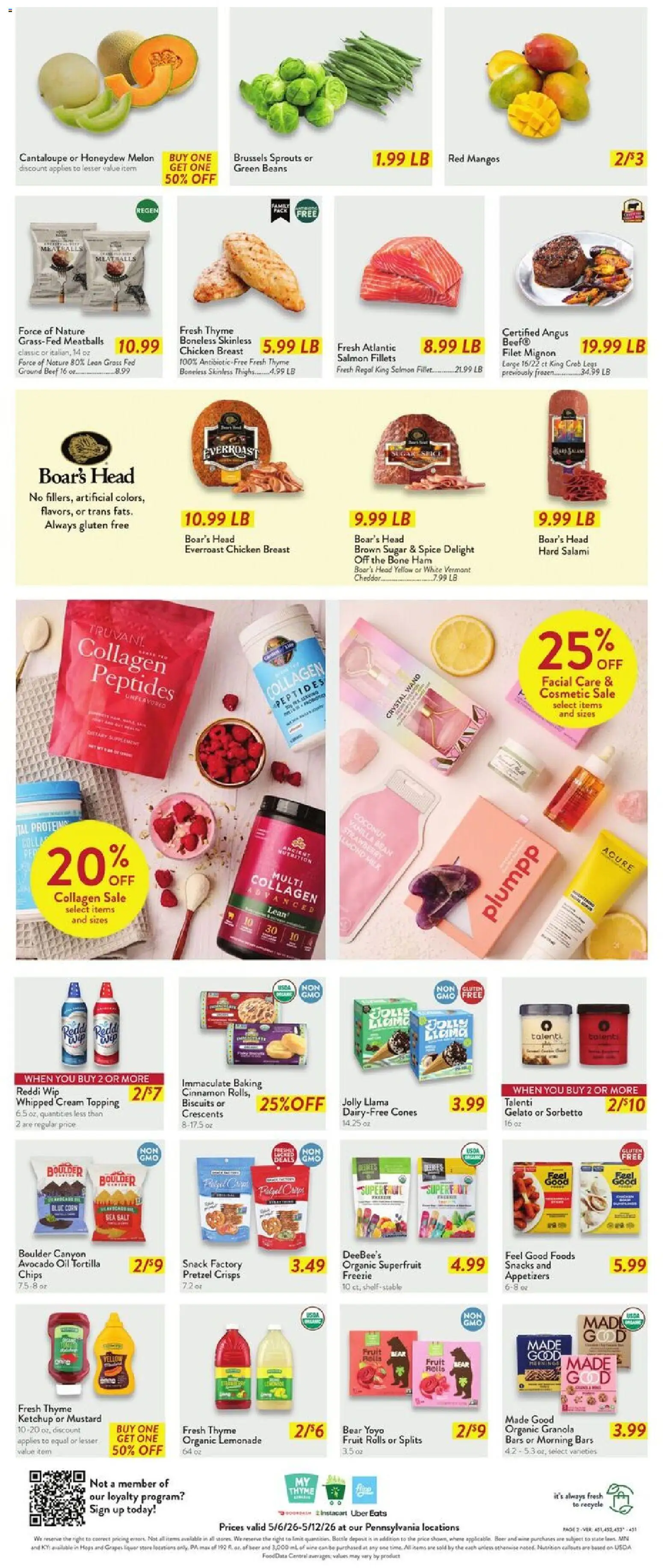 Fresh Thyme Weekly Ad - PA - valid from 06.05.2026 | Page: 4 | Products: Corn, Shelf, Brussels Sprouts, Salt