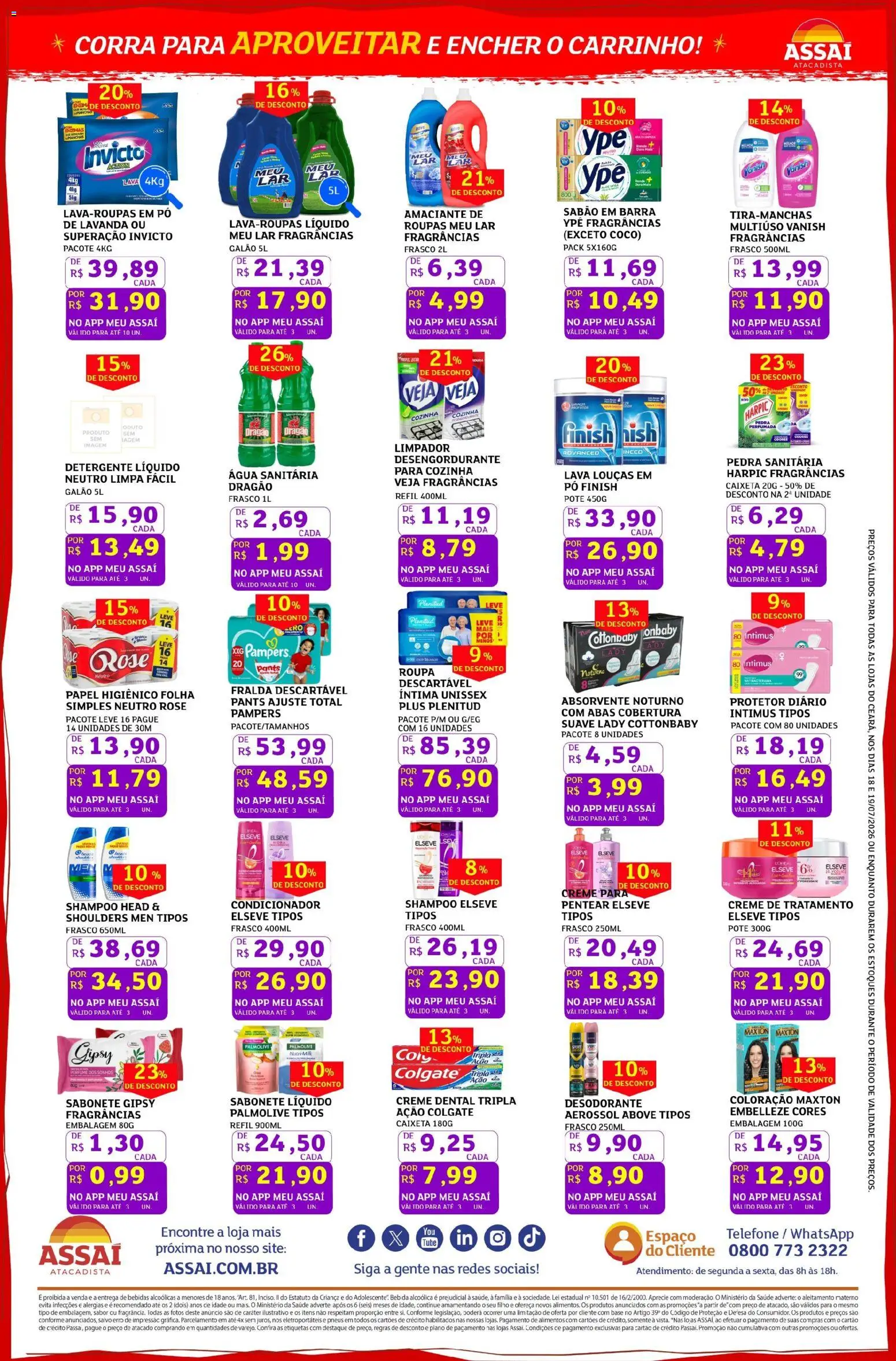 Assaí Atacadista Folheto - válido de 18/07/2026 | Página: 4 | Produtos: Coco, Perfume, Condicionador, Detergente