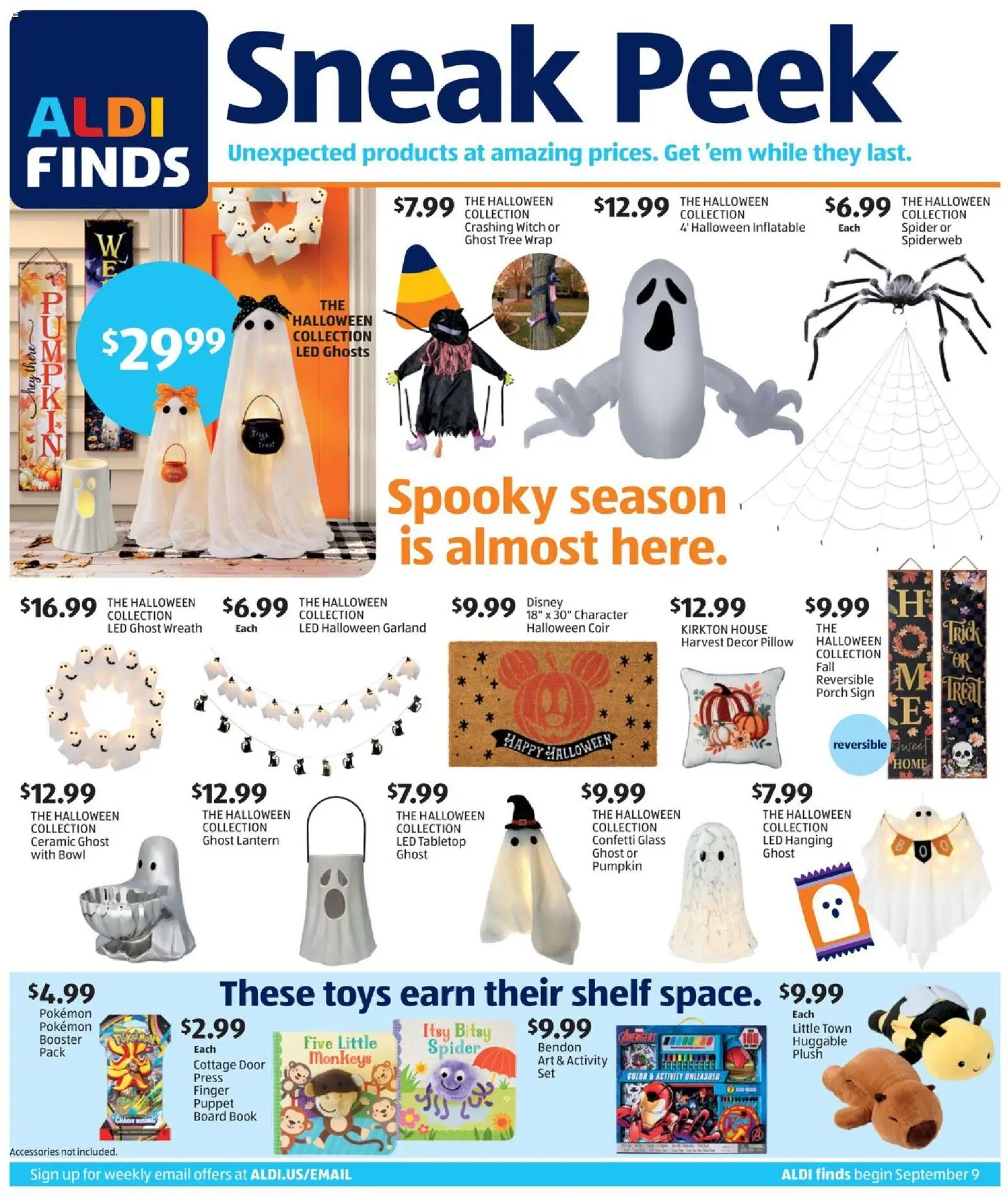 Aldi In Store Ad - valid from 09/09/2026 | Page: 1 | Products: Press, Pillow, Pumpkin, Toys
