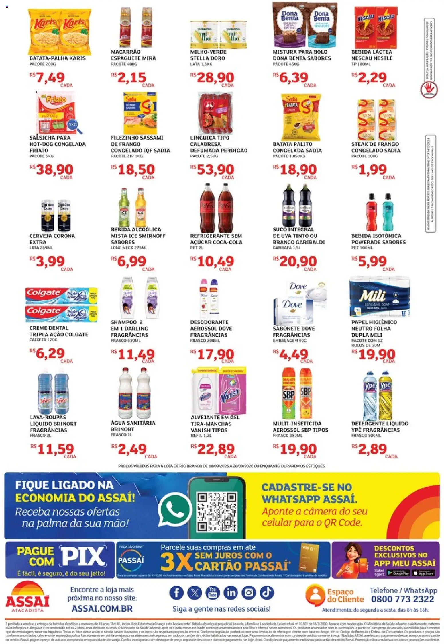 Assaí Atacadista Folheto - válido de 18/09/2026 | Página: 2 | Produtos: Alvejante, Friato, Base, Bolo