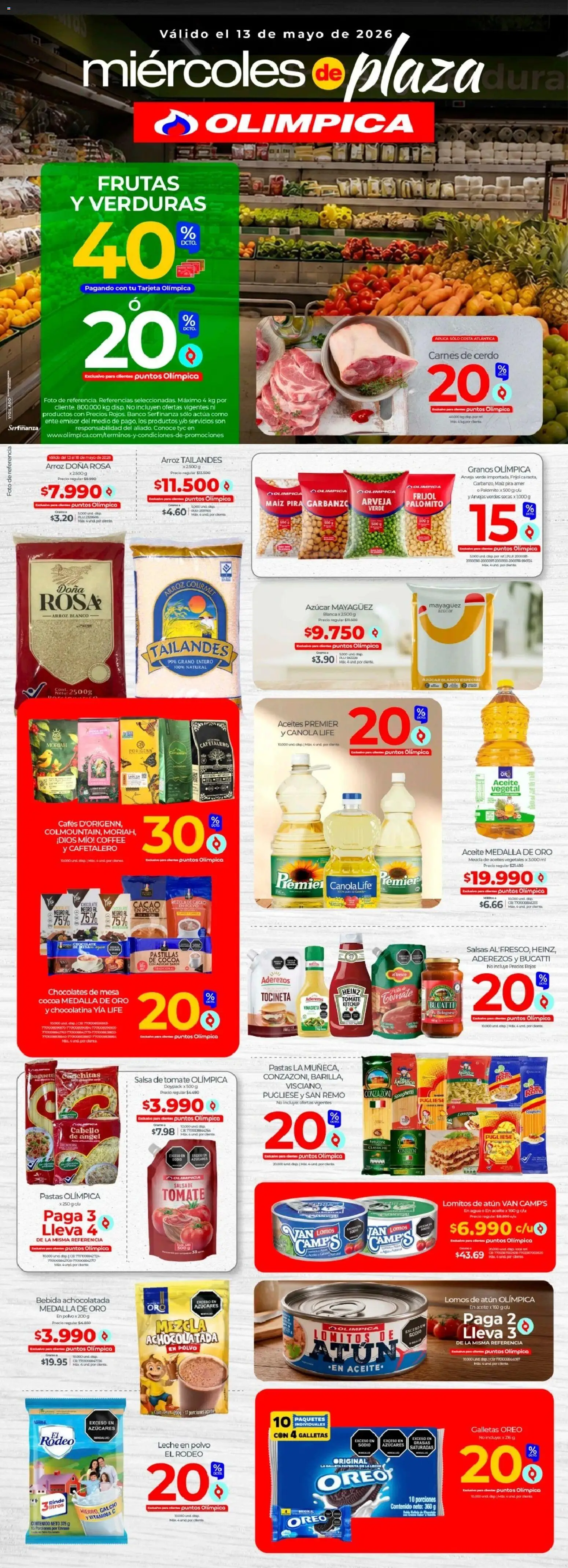 Olímpica revista - valida desde el 13.05.2026 | Página: 1 | Productos: Salsa de tomate, Mesa, Polvo, Leche