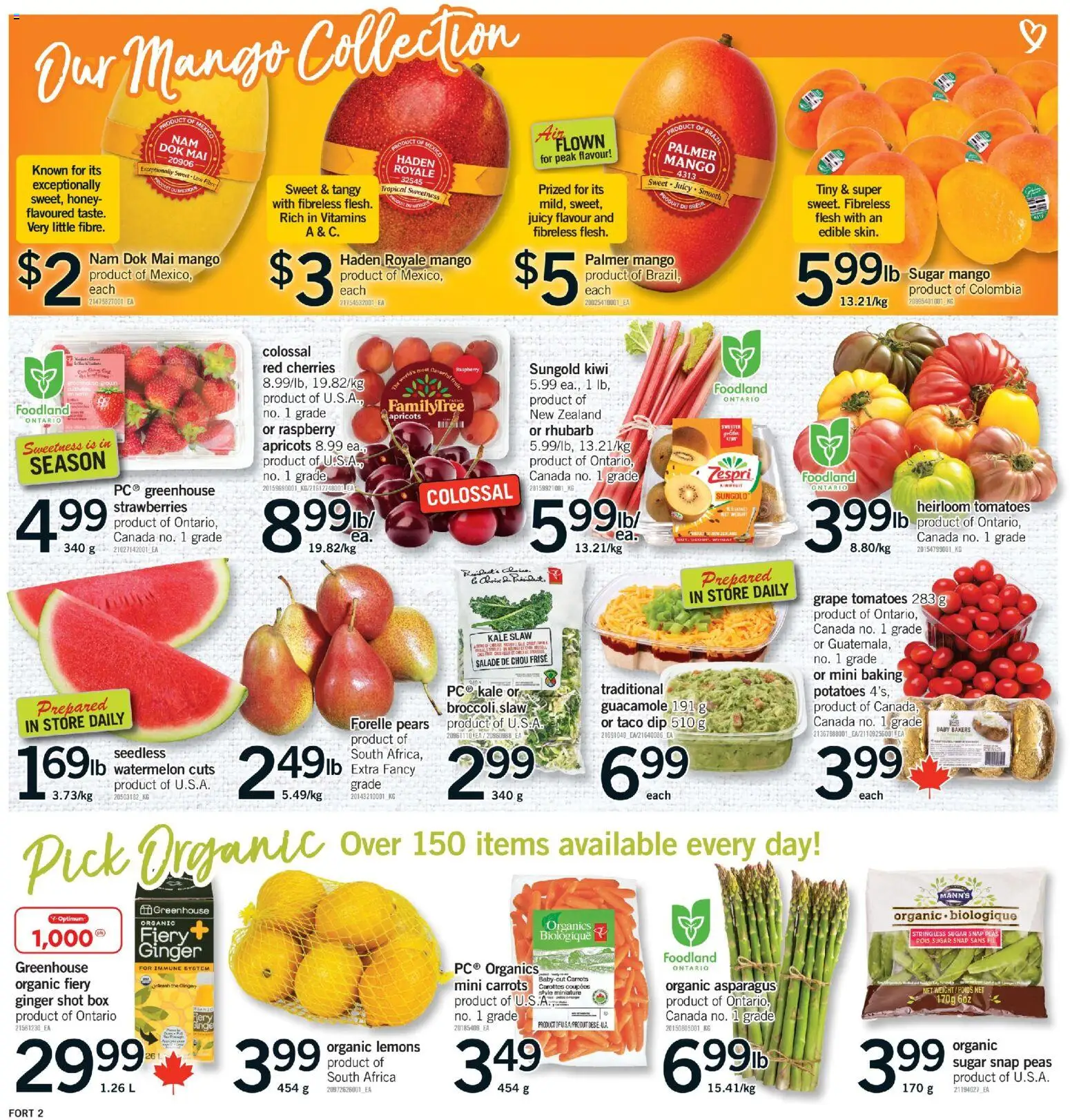Fortinos flyer valid from 14.05.2026 | Page: 3 | Products: Strawberries, Kiwi, Potatoes, Tomatoes