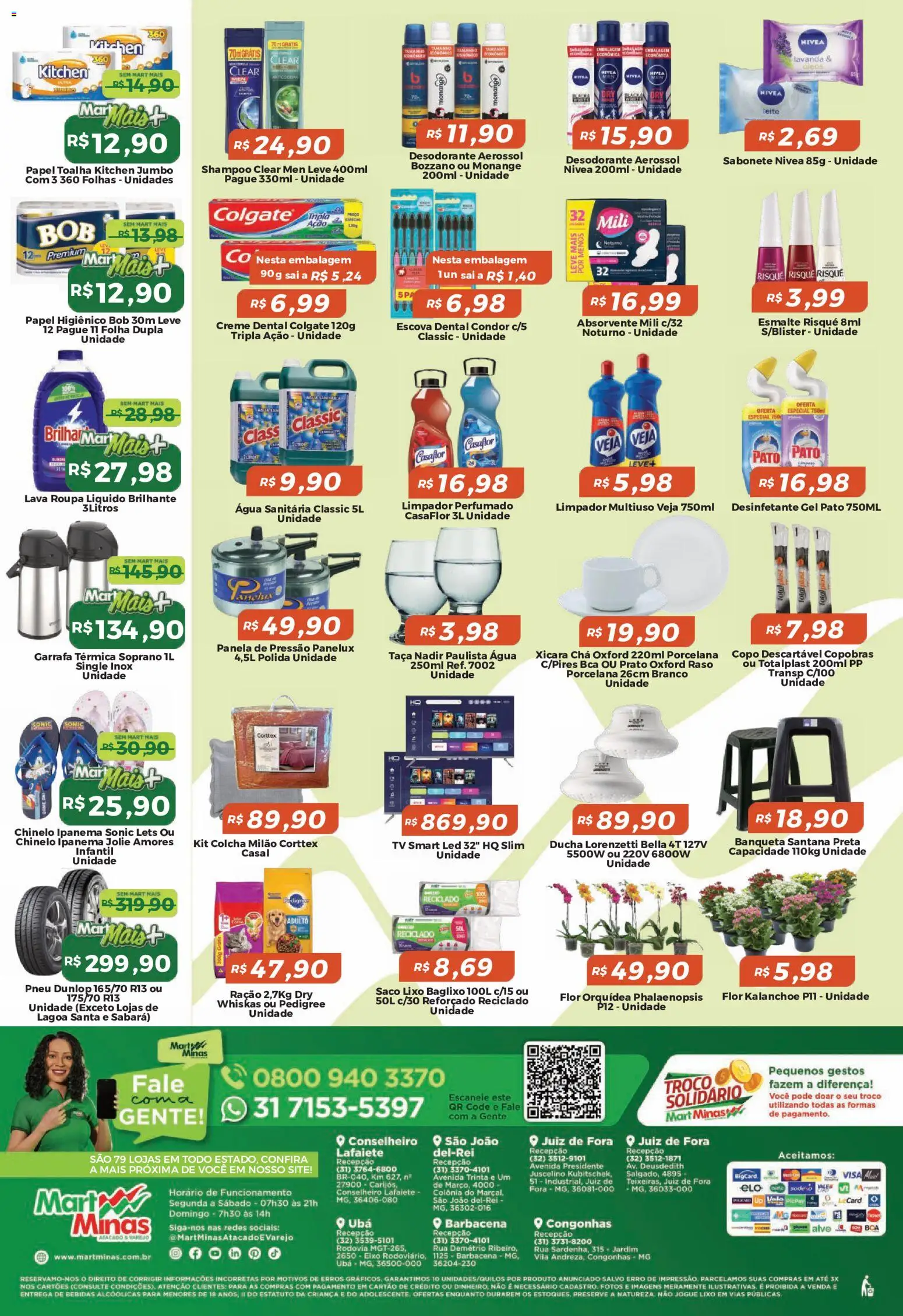 Mart Minas Folheto - válido de 23/07/2026 | Página: 4 | Produtos: Limpador multiuso, Banqueta, Chá, Papel higiênico
