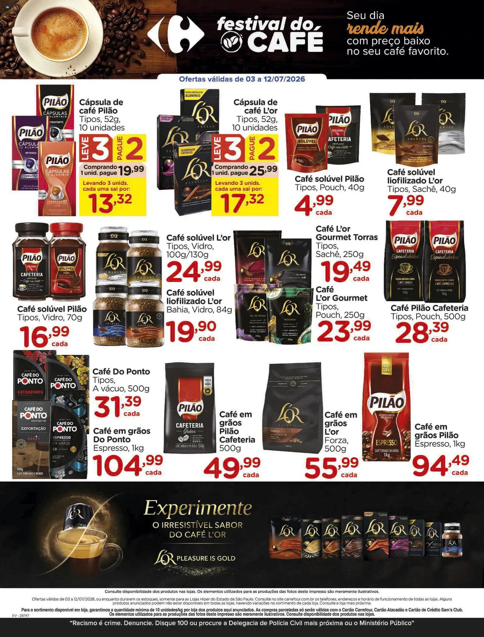Carrefour Folheto - válido de 03/07/2026 | Página: 2 | Produtos: Café, Baixo, Café pilão, Café solúvel