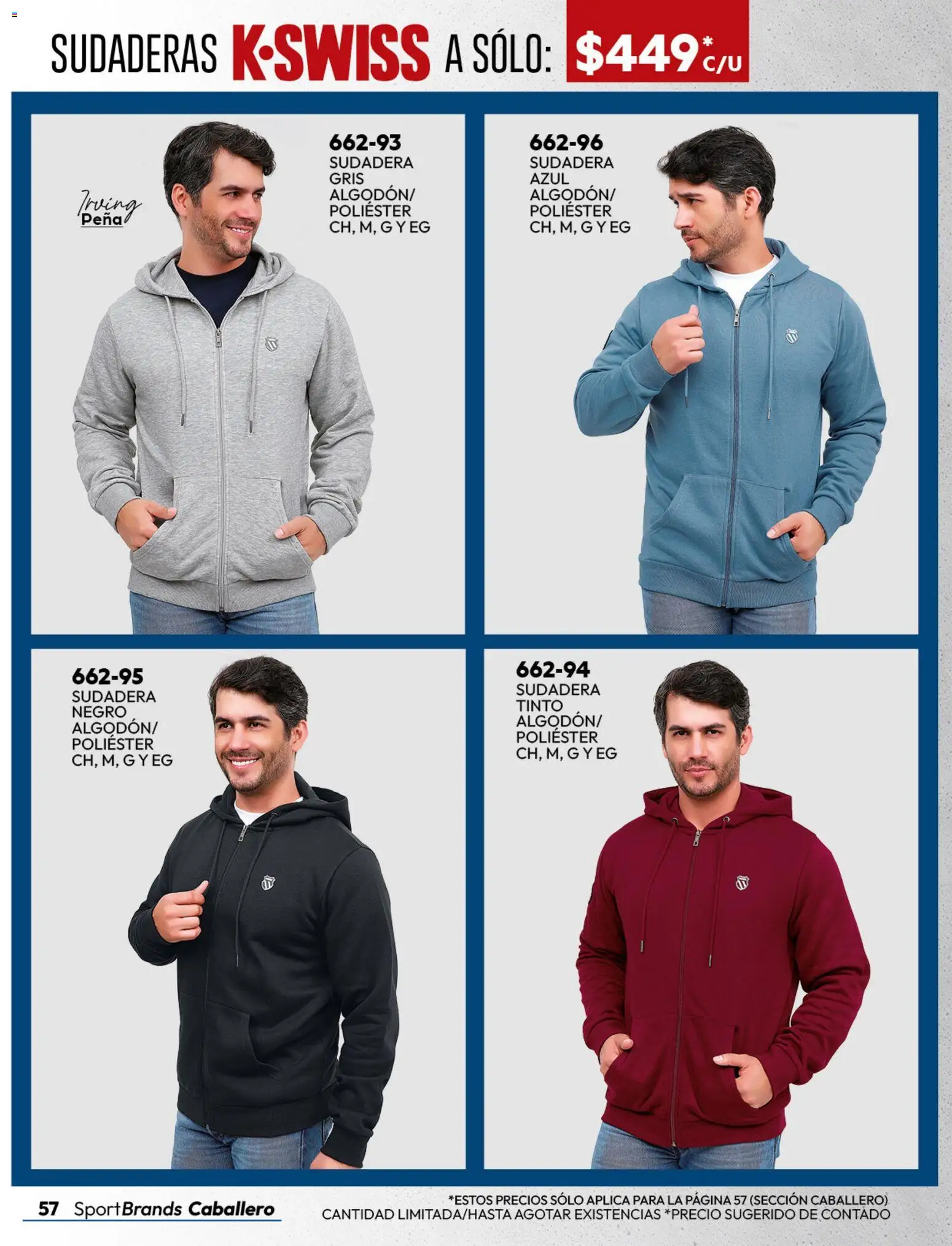 Nuevas ofertas de Cklass válidas en toda la República Mexicana desde el 08/07/2026. ¡Encuentra las mejores ofertas en Cklass catálogo Sportbrands caballero! | Página: 64 | Productos: Sudadera