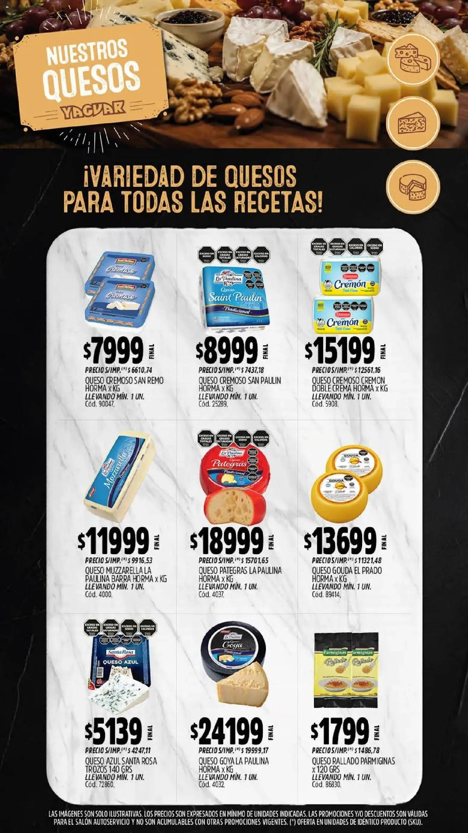 Yaguar - Oferta Semanal Trelew │ válido desde el 17/07/2026 | Página: 8 | Productos: Queso rallado, Queso Gouda, Muzzarella, Queso