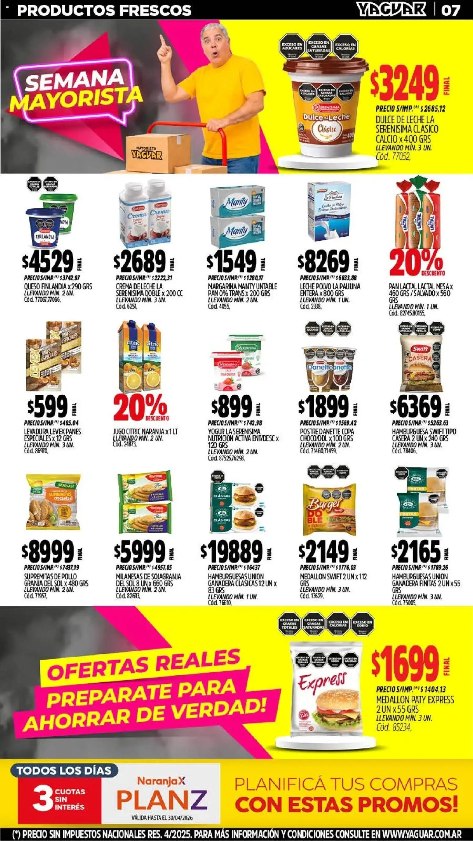 Yaguar - Oferta Semanal Trelew │ válido desde el 18.05.2026 | Página: 7 | Productos: Pollo, Crema de leche, Leche, Crema