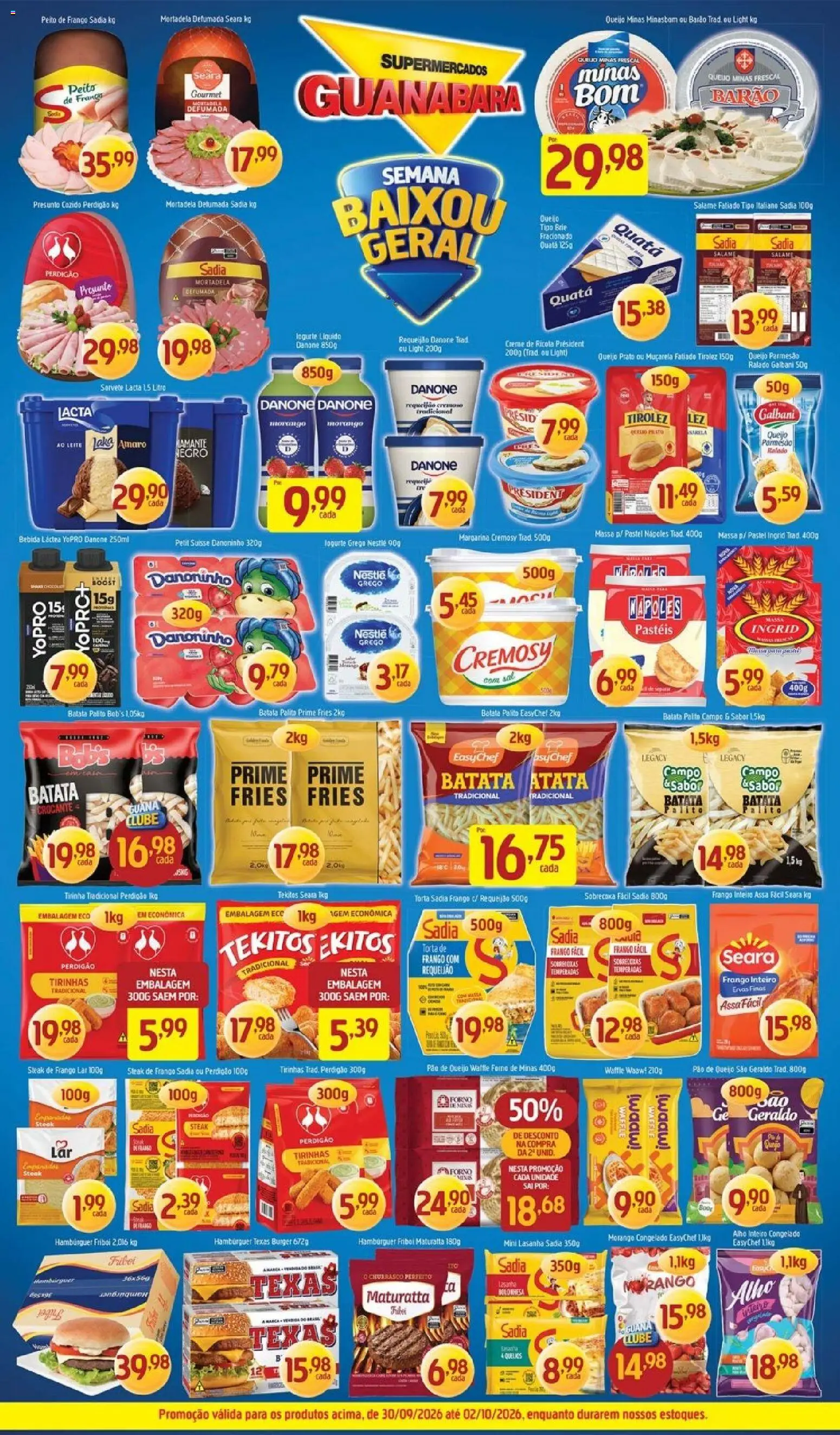 Supermercados Guanabara Folheto - válido de 30/09/2026 | Página: 4 | Produtos: Iogurte, Lasanha, Queijo parmesão, Frango