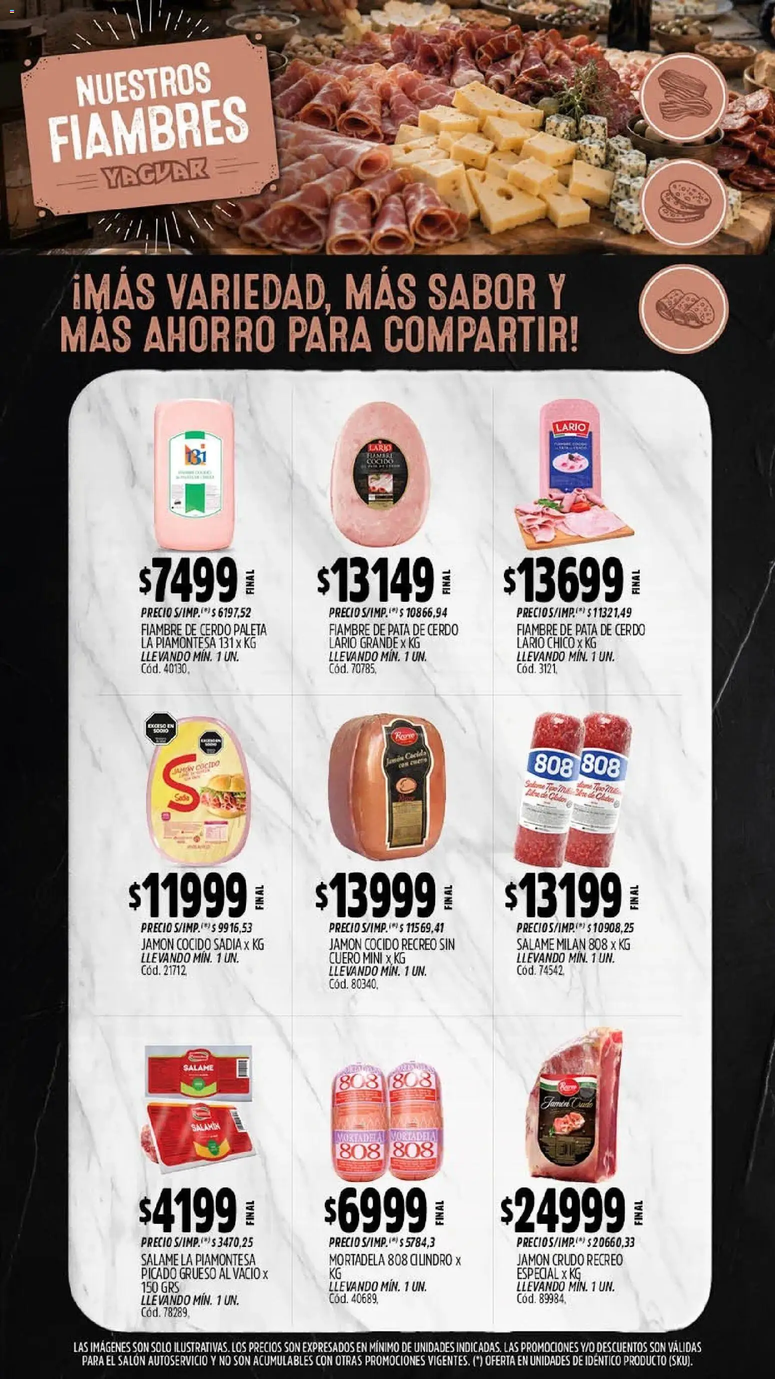 Yaguar - Oferta Semanal Chaco │ válido desde el 10/08/2026 | Página: 8 | Productos: Pata de cerdo, Jamón cocido, Paleta, Salame