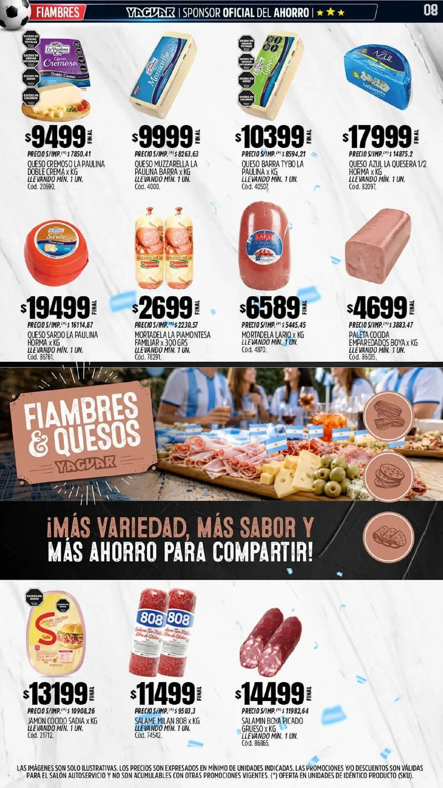 Yaguar - Oferta Semanal Jujuy │ válido desde el 15/06/2026 | Página: 7 | Productos: Mortadela, Paleta, Jamón, Crema