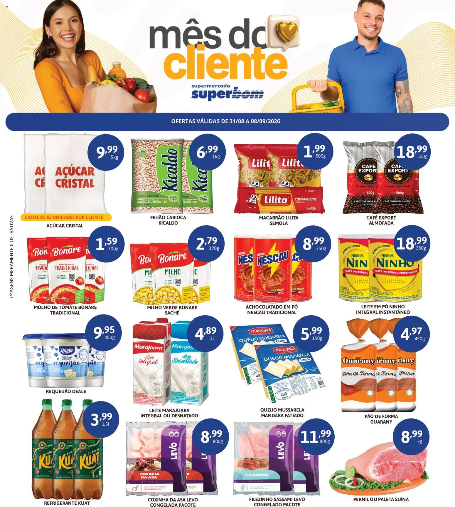 Superbom Folheto - válido de 31/08/2026 | Página: 1 | Produtos: Nescau, Açúcar, Refrigerante, Copos