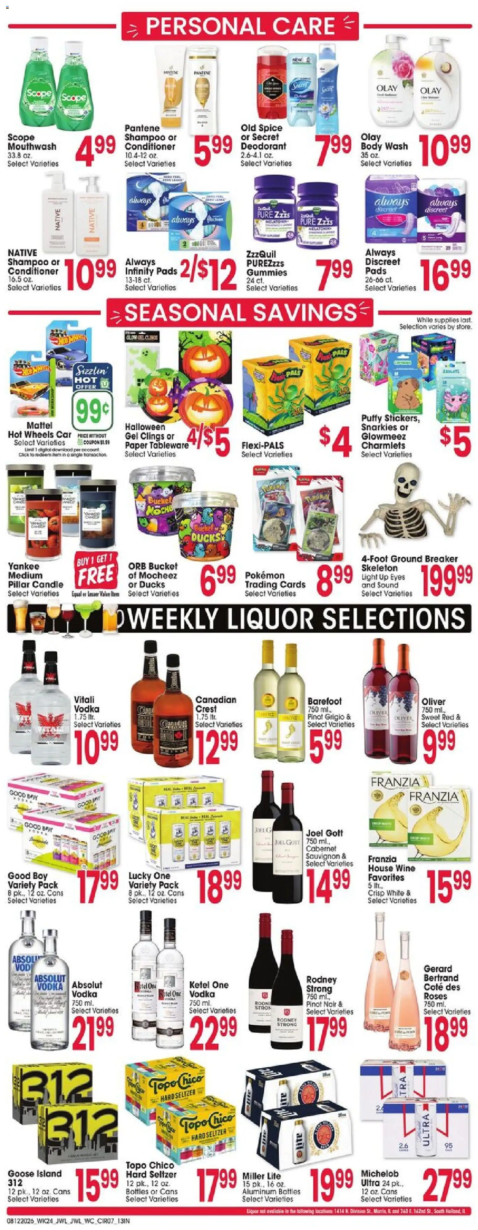 Jewel Osco Weekly Ad - valid from 08/12/2026 | Page: 7 | Products: Conditioner, Absolut vodka, Vodka, Goose