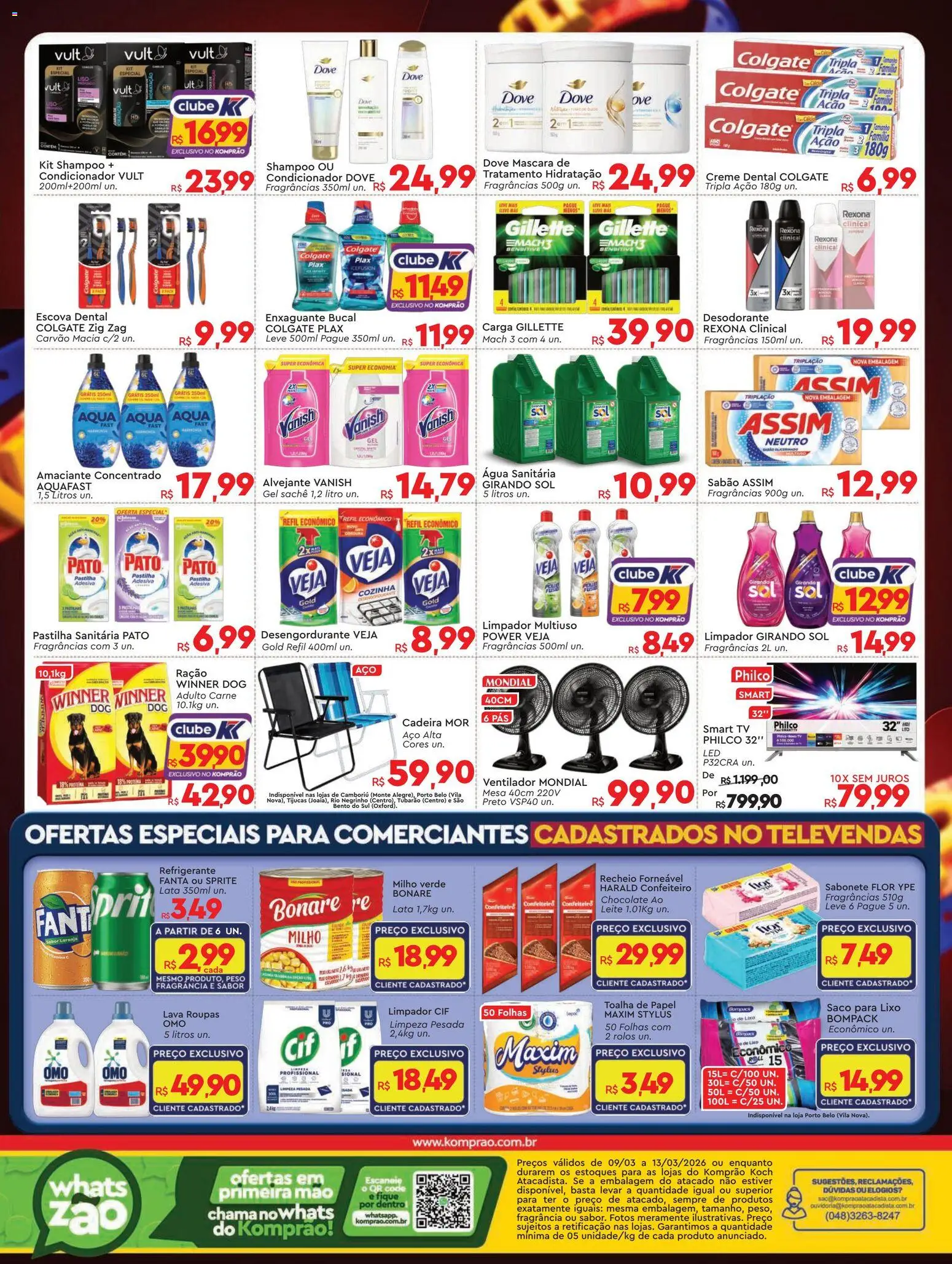 Komprao Atacadista Folheto - válido de 09.03.2026 | Página: 4 | Produtos: Alvejante, Milho verde, Cadeira, Creme dental