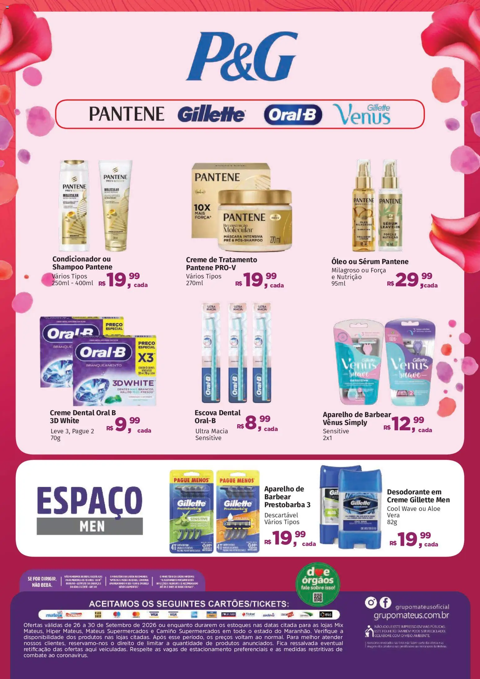 Mateus Folheto - válido de 26/09/2026 | Página: 4 | Produtos: Condicionador, Álcool, Óleo, Oral B escova