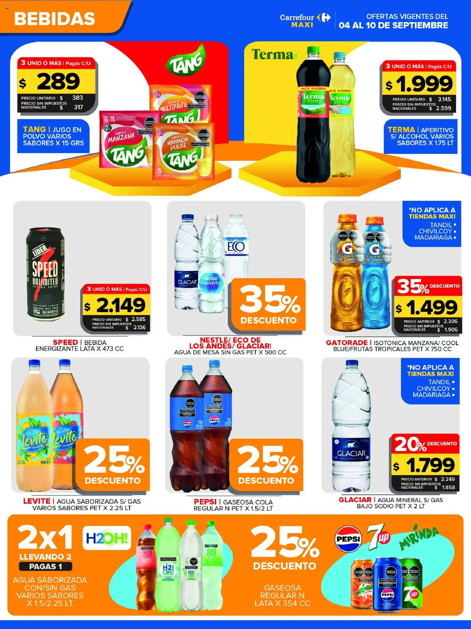 Carrefour Maxi catálogo │ válido desde el 04/09/2026 | Página: 2 | Productos: Pepsi, Bebidas, Jugo, Agua saborizada