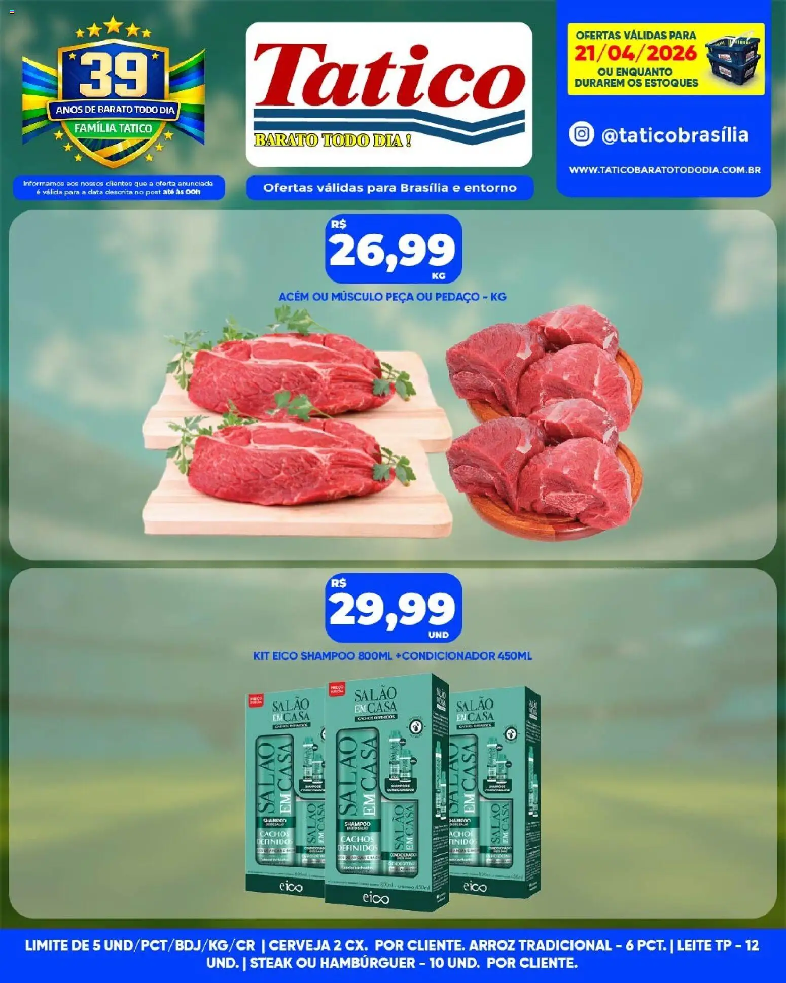 Tatico Folheto - válido de 21.04.2026 | Página: 13 | Produtos: Shampoo, Acém, Cerveja, Arroz