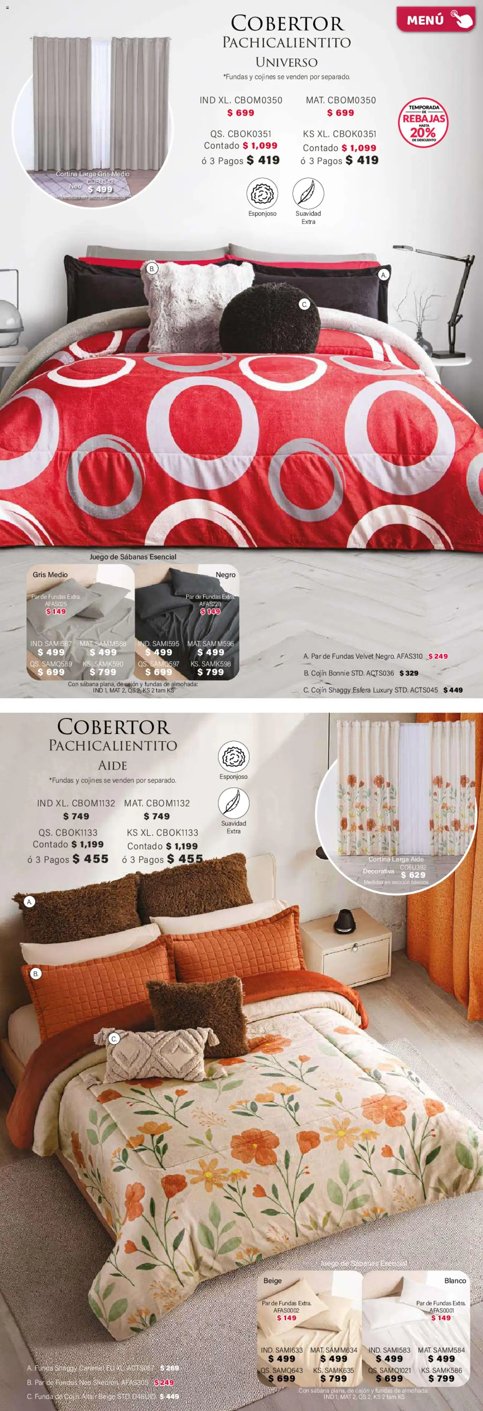 Nuevas ofertas de Colchas Concord válidas en toda la República Mexicana desde el 01/02/2026. ¡Encuentra las mejores ofertas en Colchas Concord catálogo! | Página: 166 | Productos: Cobertor, Juego, Funda, Sabanas