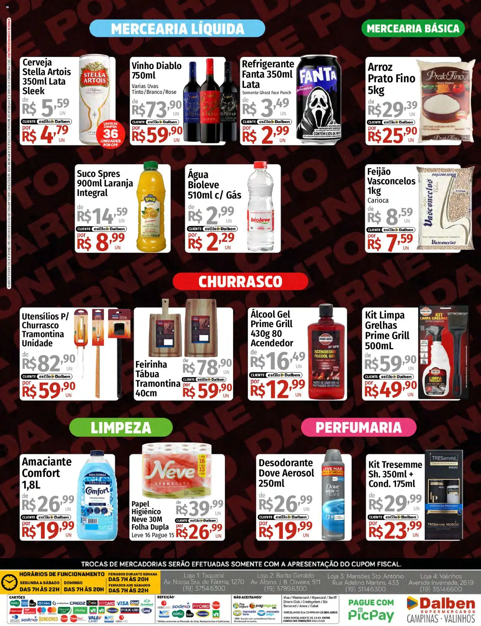 Supermercado Dalben Folheto - válido de 30/09/2026 | Página: 4 | Produtos: Desodorante, Arroz, Água, Uvas