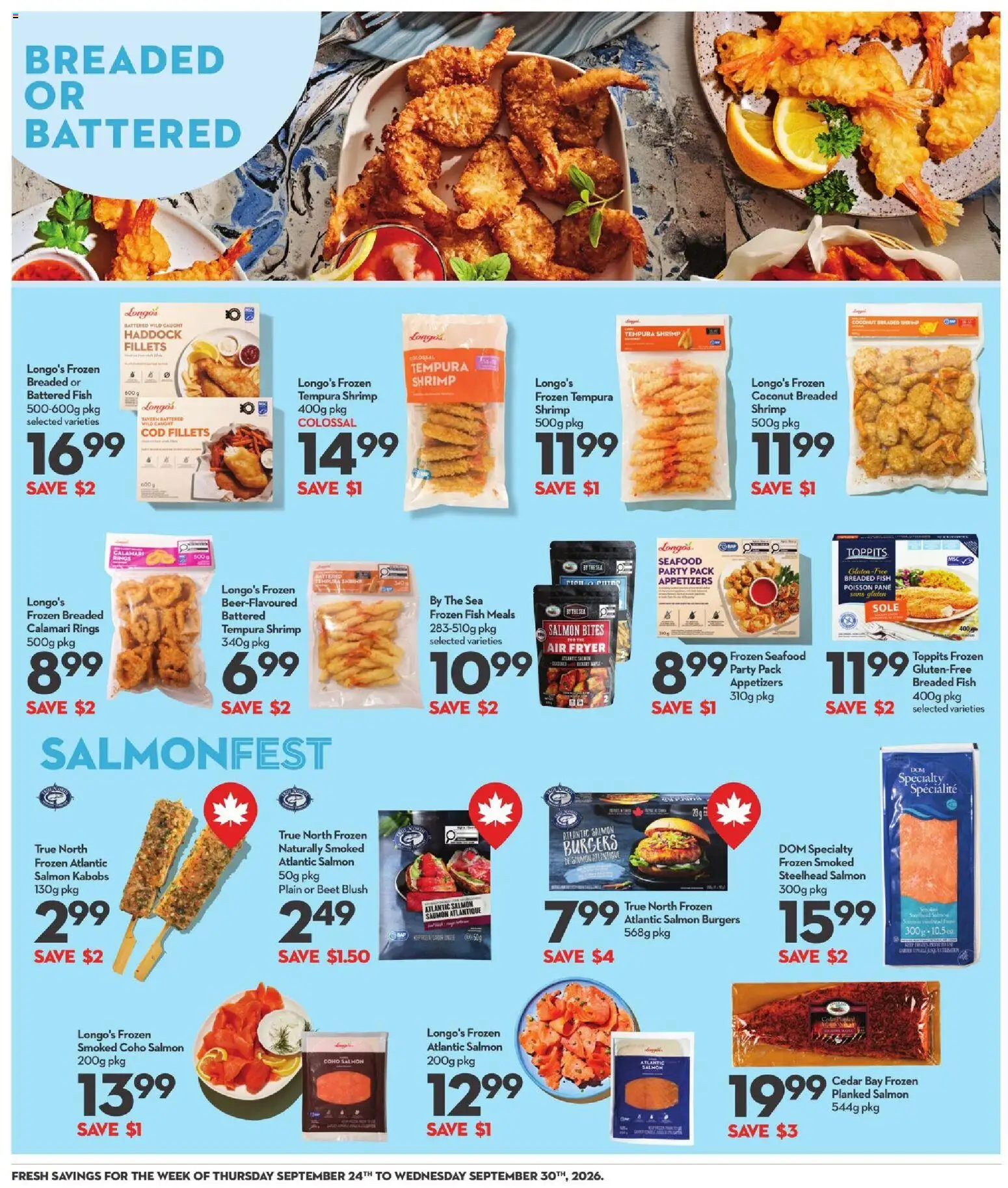 Longo's flyer valid from Sep 24, 2026 | Page: 8 | Products: Fish, Coconut, Salmon, Blush