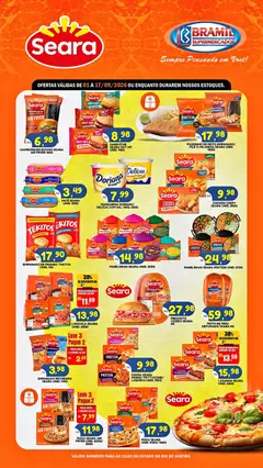 Bramil Supermercados ofertas Seara - Pré-Visualização do folheto da loja Bramil Supermercados, válido de 01/09/2026 | Página: 1 | Produtos: Carne bovina, Presunto, Massa, Milho