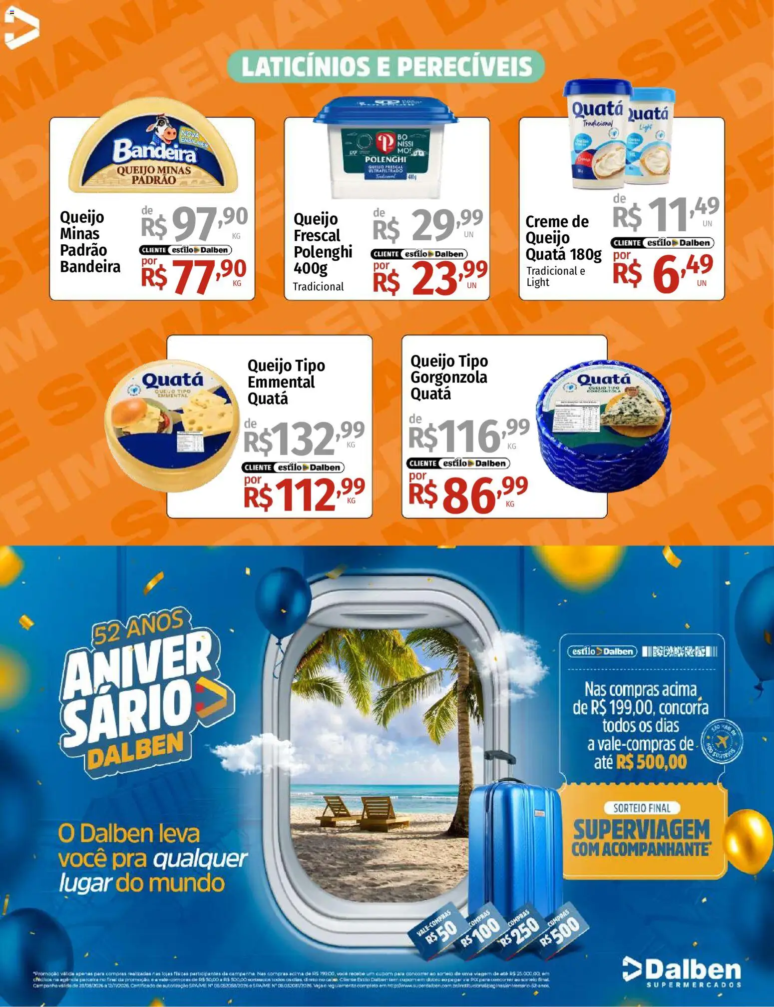 Supermercado Dalben Folheto - válido de 18/09/2026 | Página: 10 | Produtos: Queijo, Creme