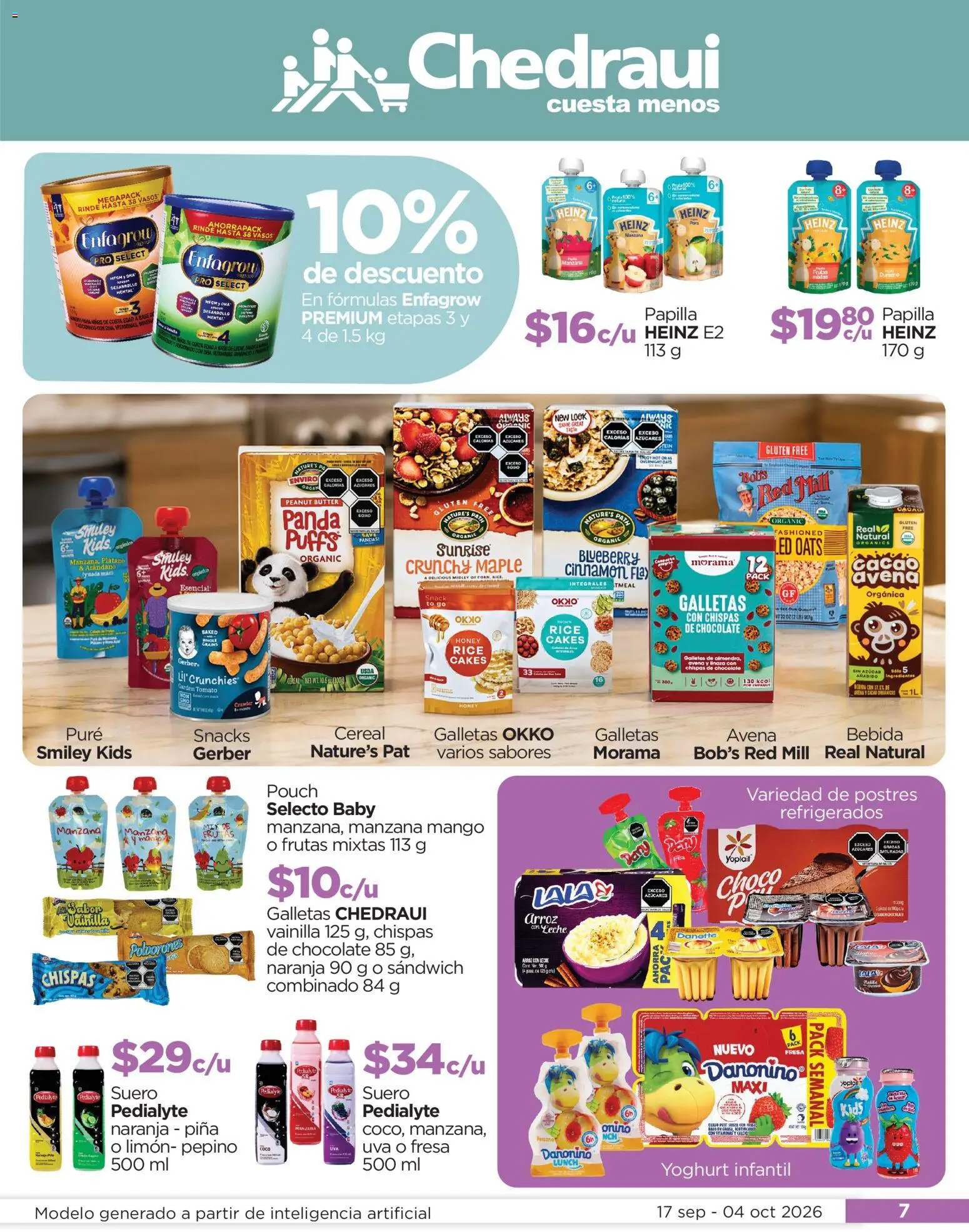 Nuevas ofertas de Chedraui válidas en toda la República Mexicana desde el 17/09/2026. ¡Encuentra las mejores ofertas en Chedraui folleto! | Página: 7 | Productos: Coco, Manzana, Pepino, Arroz con leche