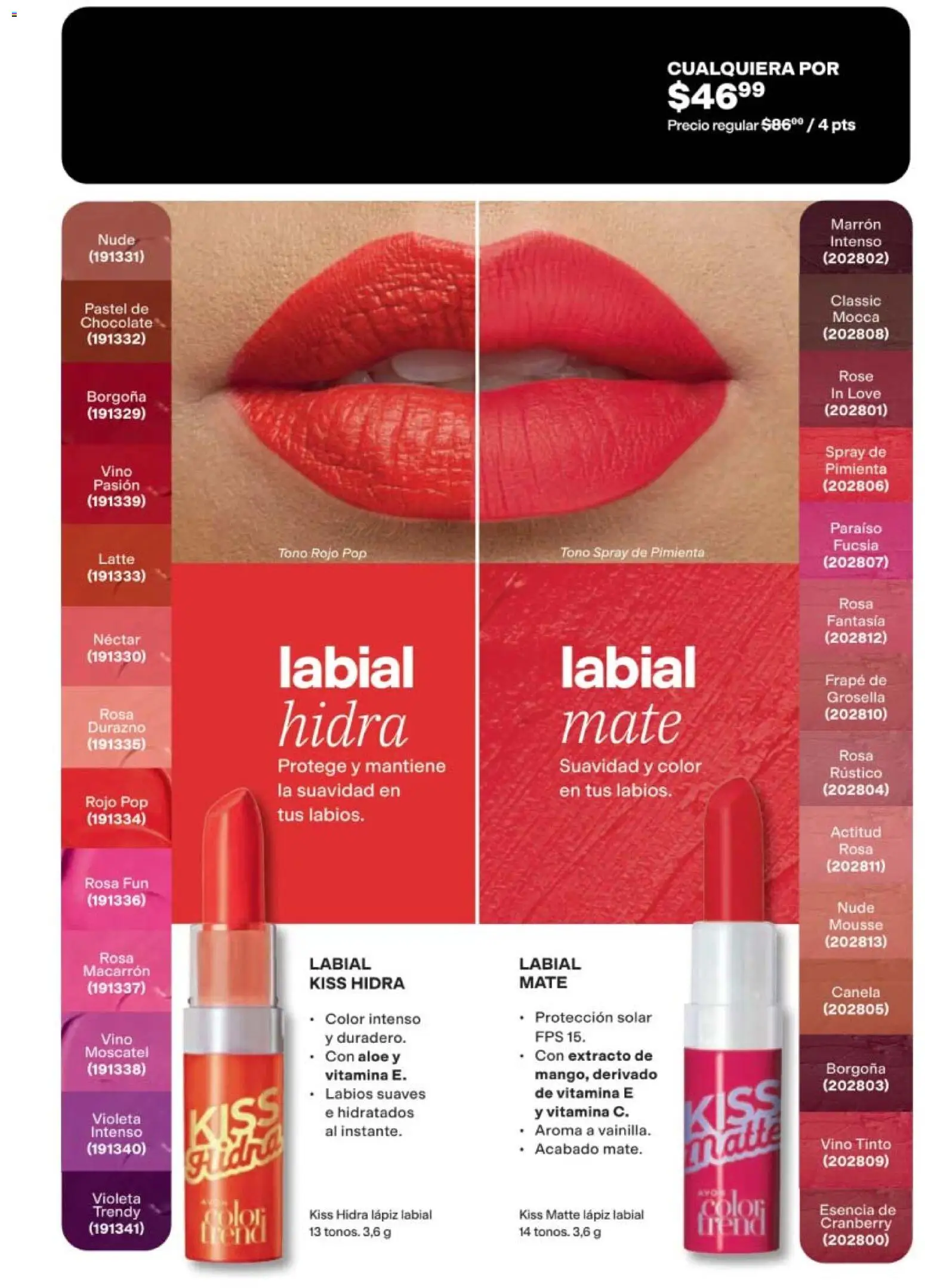 Nuevas ofertas de AVON válidas en toda la República Mexicana desde el 11/09/2026. ¡Encuentra las mejores ofertas en AVON campaña 14 2026! | Página: 63 | Productos: Pastel, Chocolate, Mate, Lápiz labial