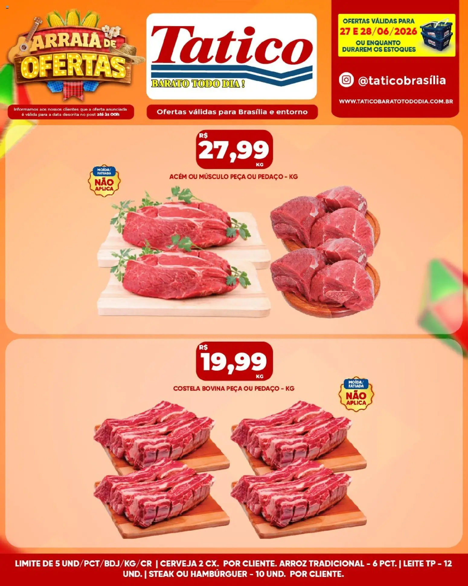 Tatico Folheto - válido de 29/06/2026 | Página: 41 | Produtos: Leite, Cerveja, Arroz, Hambúrguer