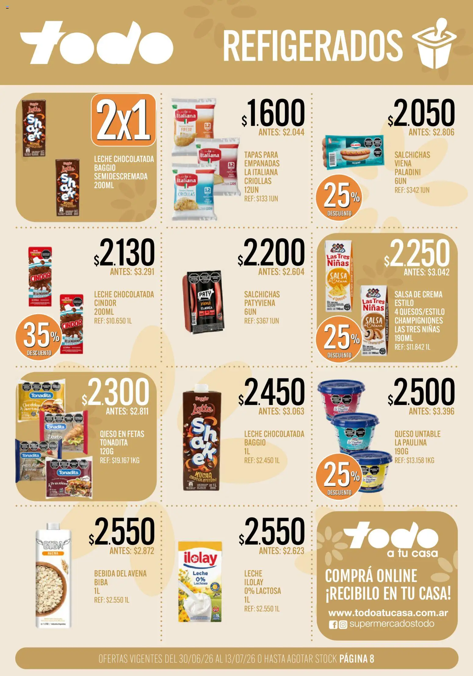 Supermercados TODO Ofertas │ válido desde el 30/06/2026 | Página: 8 | Productos: Avena, Queso, Chocolatada, Crema