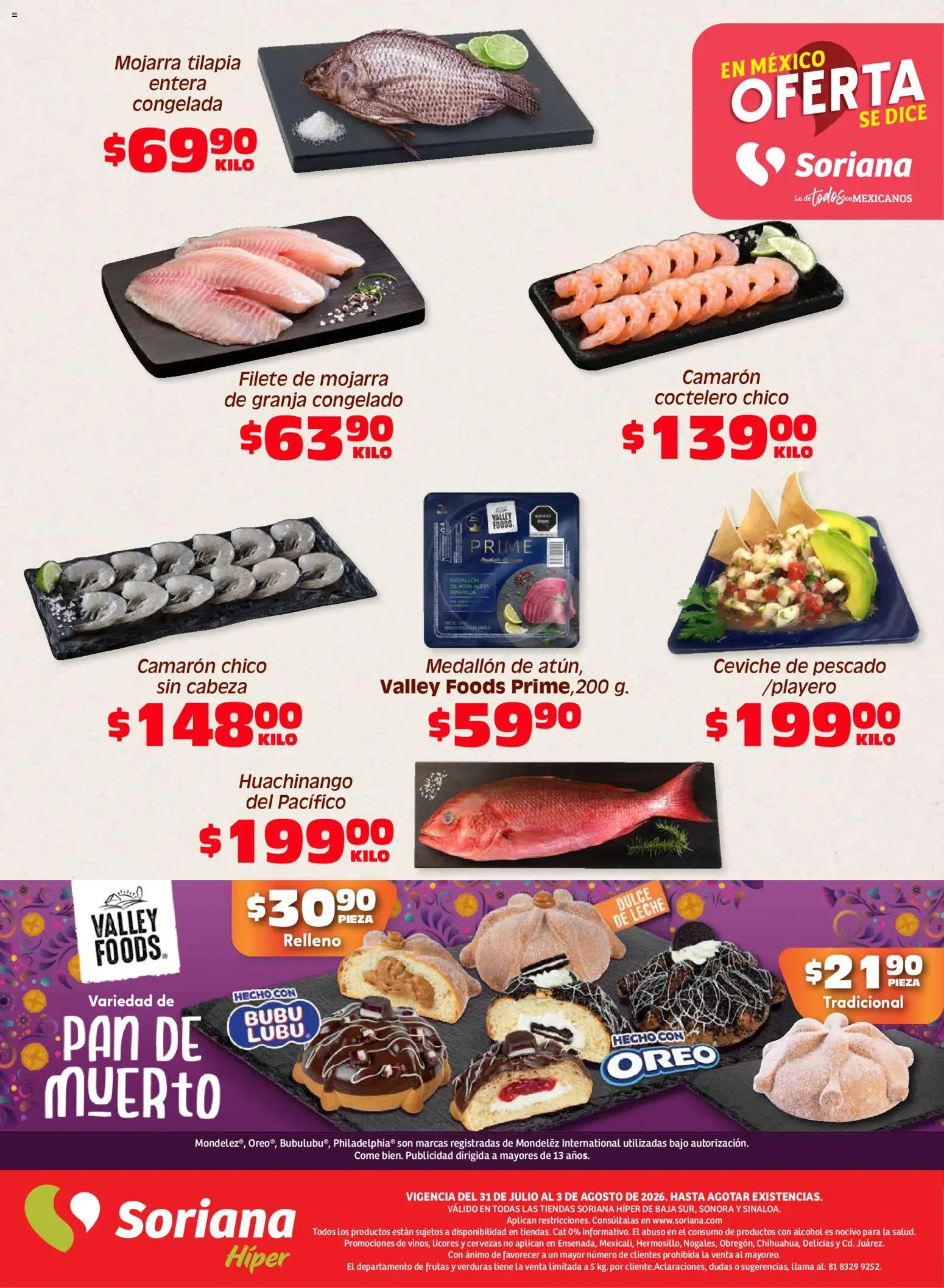Nuevas ofertas de Soriana válidas en toda la República Mexicana desde el 31/07/2026. ¡Encuentra las mejores ofertas en Soriana Fin de Semana Híper: BCS, Son y Sin! | Página: 5 | Productos: Dulce de leche, Maleta, Leche, Pan