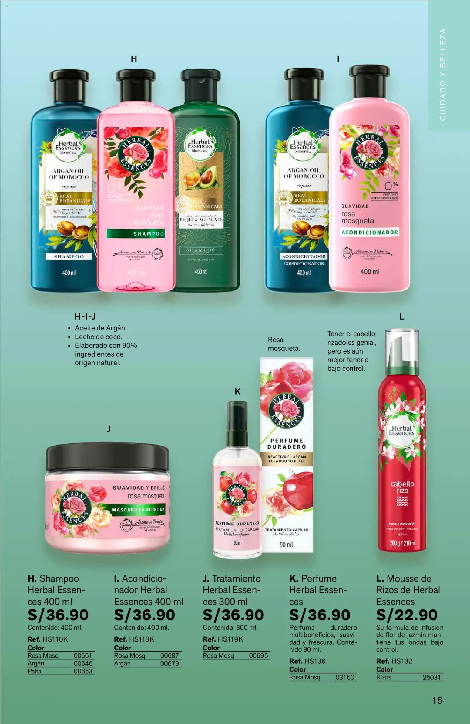 Catálogo Leonisa válido desde 04/08/2026 | Página: 15 | Productos: Shampoo, Leche, Aceite, Perfume