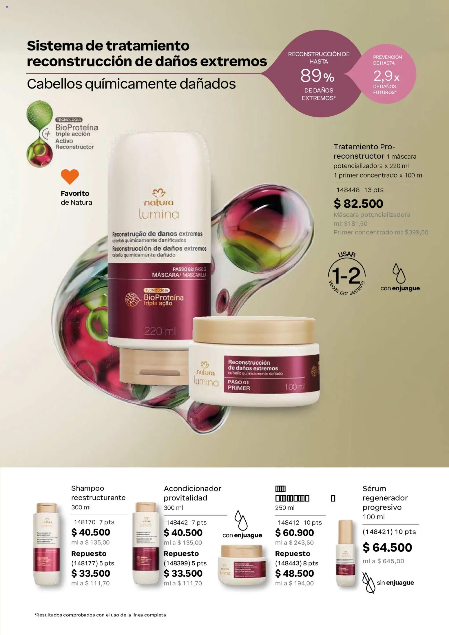 Natura revista - valida desde el 01/07/2026 | Página: 144 | Productos: Shampoo, Mascarilla, Máscara, Acondicionador