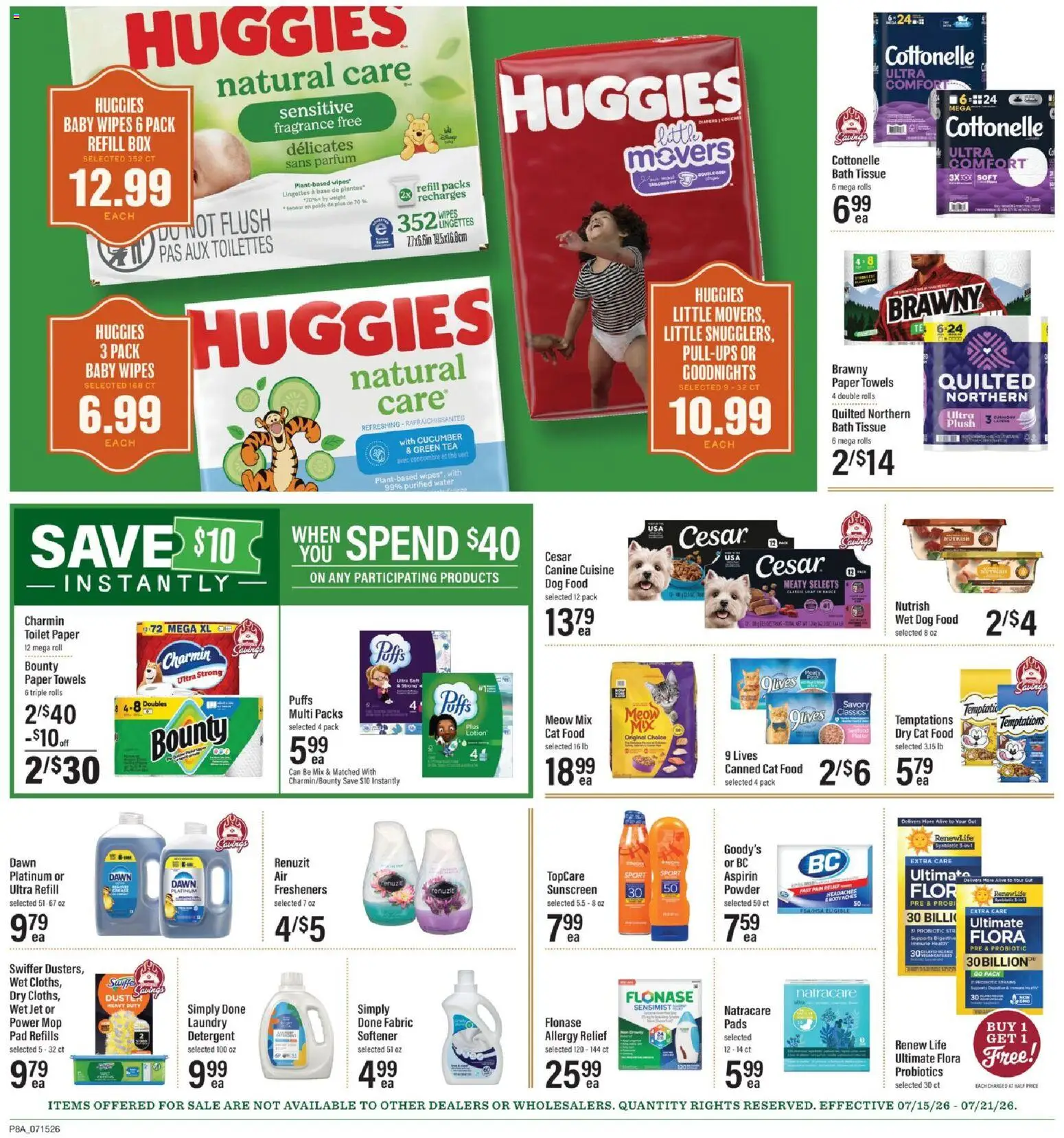 Lowes Foods Weekly Ad - valid from 07/15/2026 | Page: 13 | Products: Probiotics, Box, Sunscreen, Tea