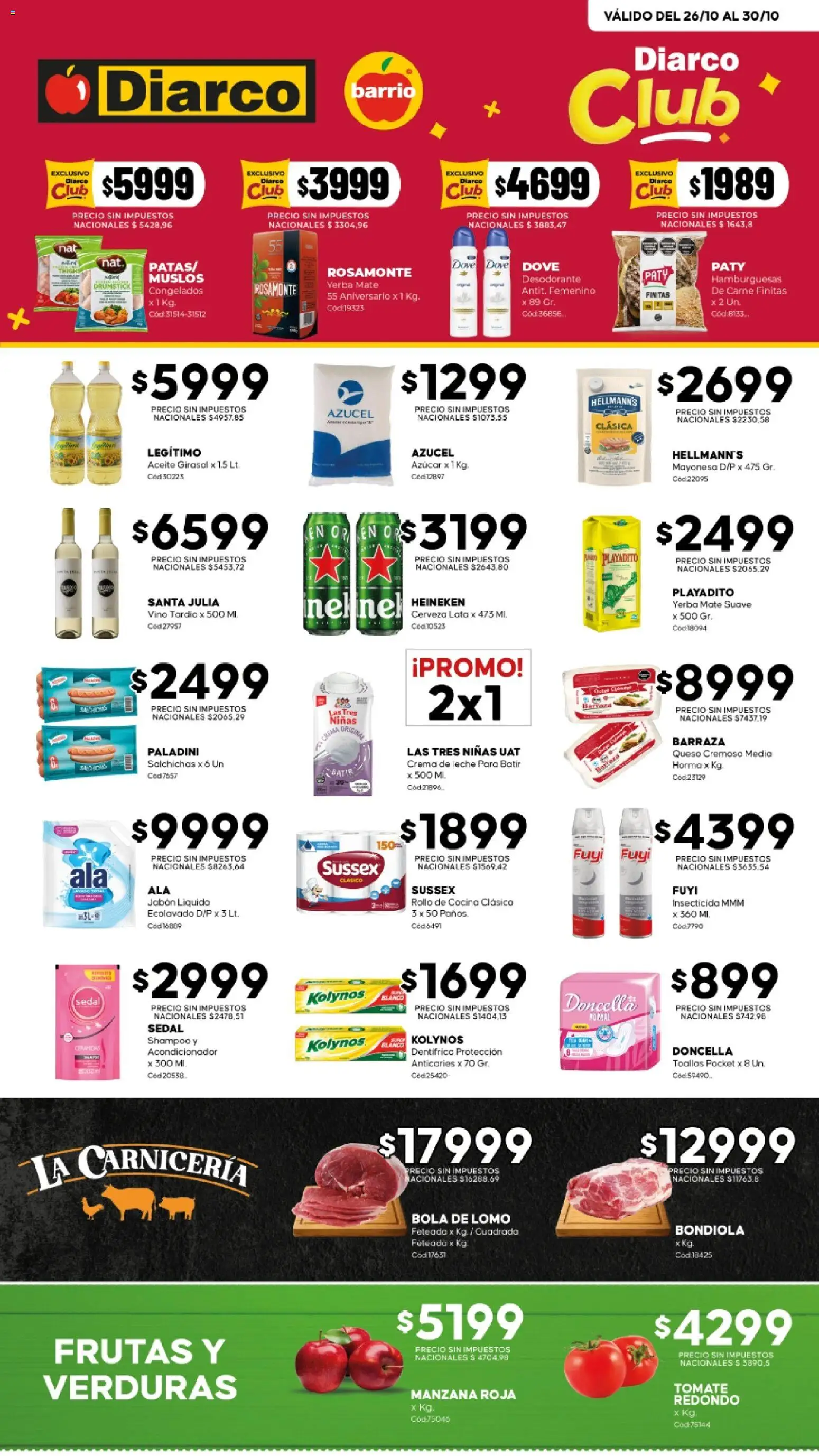 Diarco - OFERTAS DIARCO BARRIO │ válido desde el 26/10/2026 | Página: 1