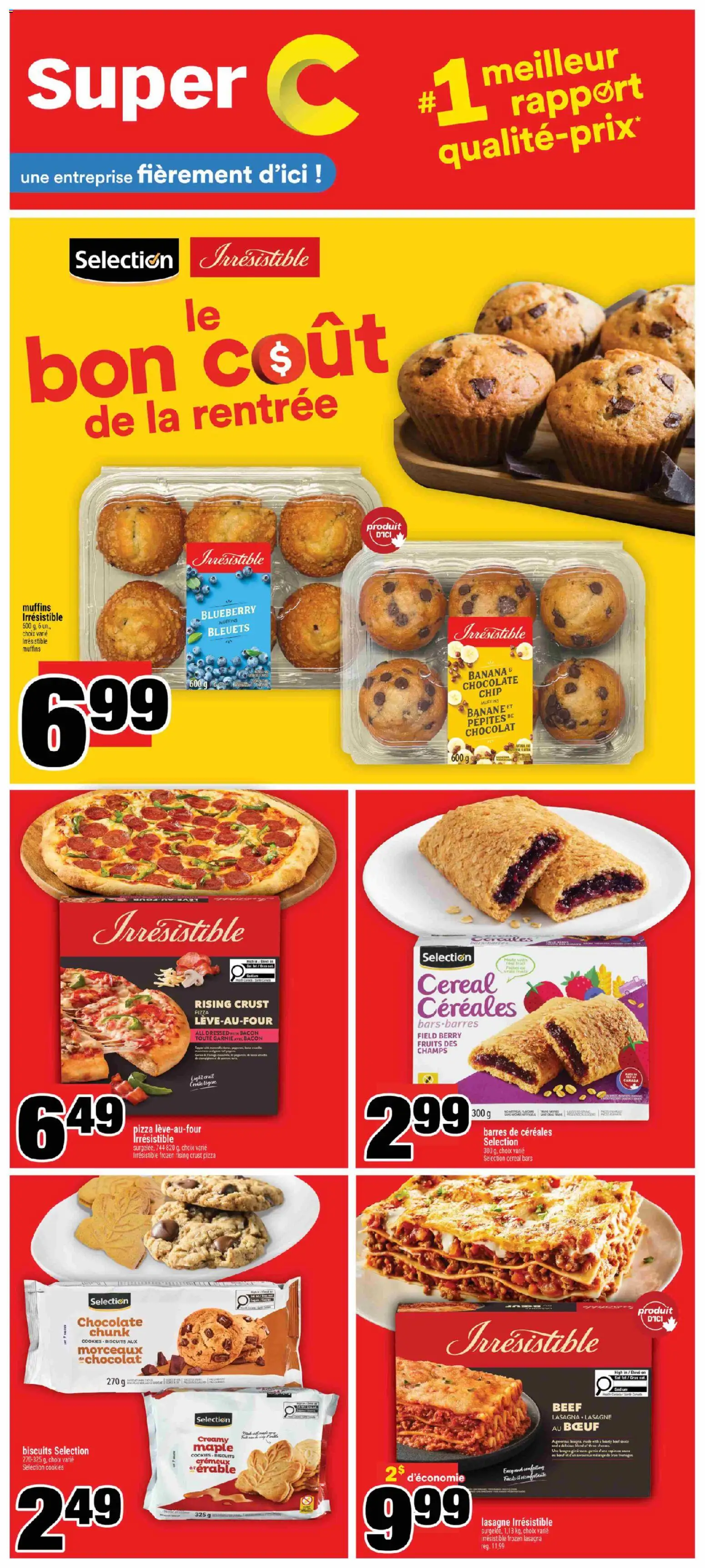 Super C flyer valid from Sep 10, 2026 | Page: 1 | Products: Bacon, Muffins, Lasagne, Chocolate
