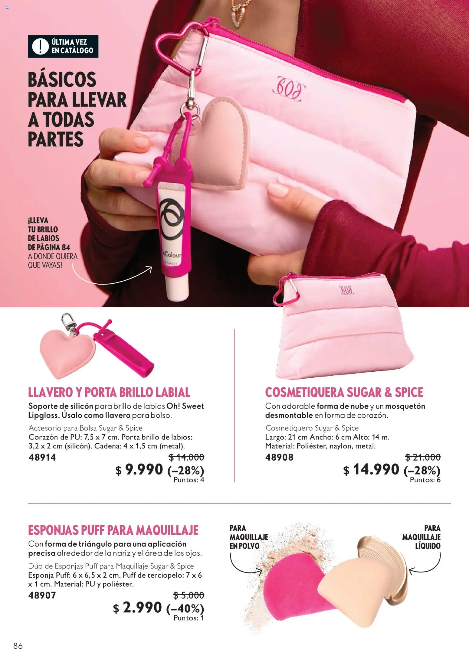 Oriflame Ofertas │ válido desde el 10.07.2026 | Página: 86 | Productos: Llavero, Maquillaje, Polvo, Brillo de labios