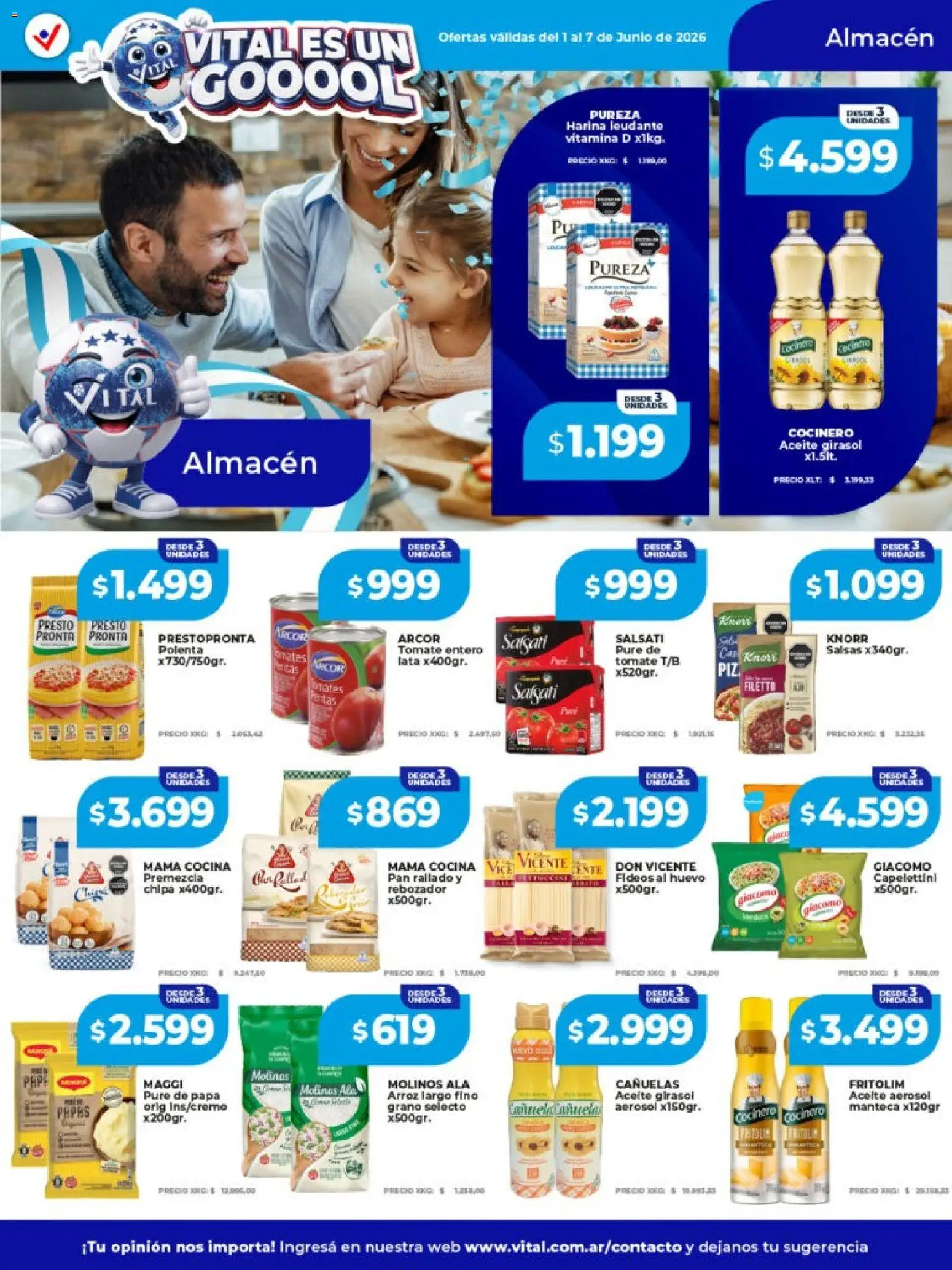 Vital - Ofertas │ válido desde el 01.06.2026 | Página: 9 | Productos: Aceite, Polenta, Fideos, Pan rallado