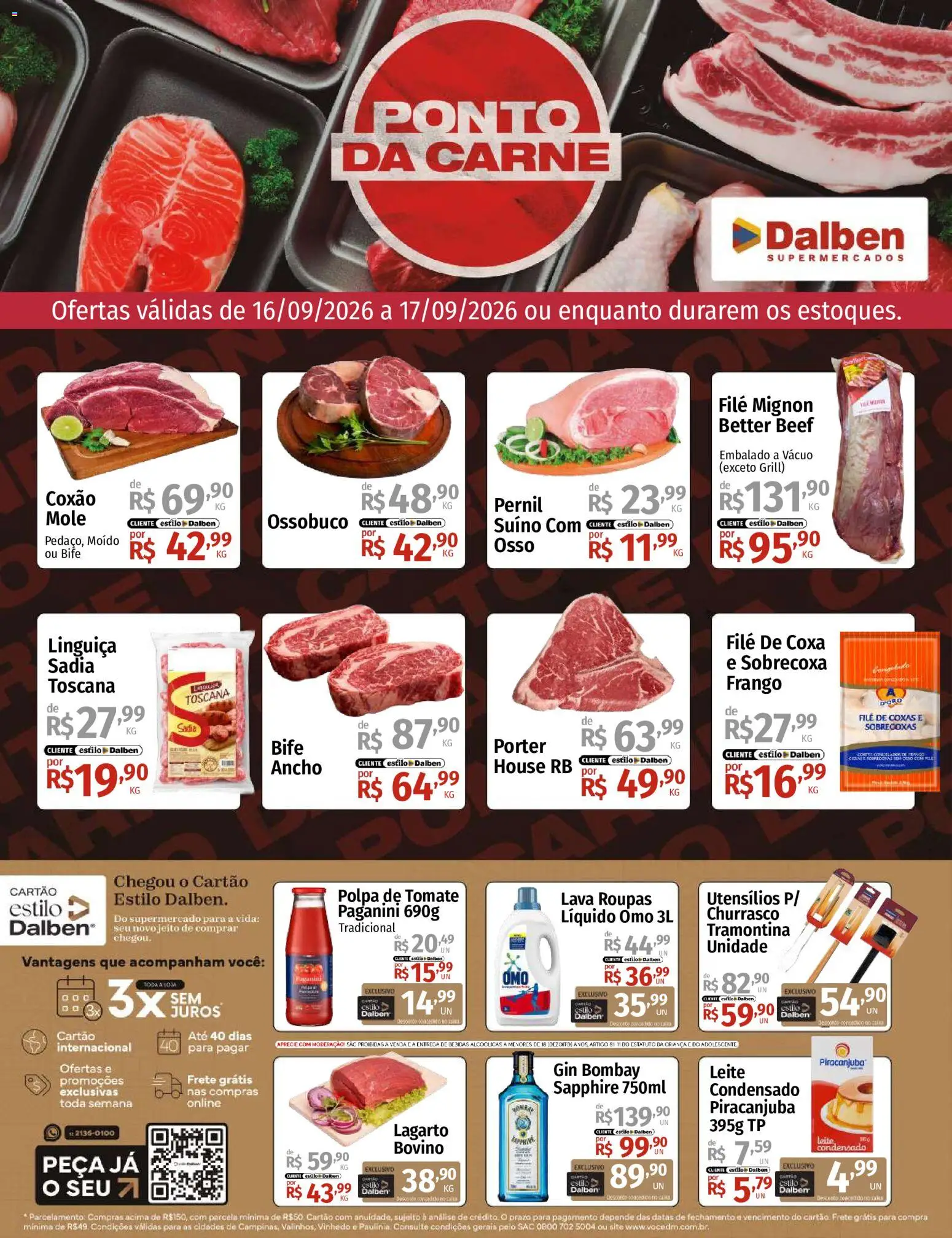 Supermercado Dalben Folheto - válido de 16/09/2026 | Página: 1 | Produtos: Grill, Bebidas, Leite, Roupas