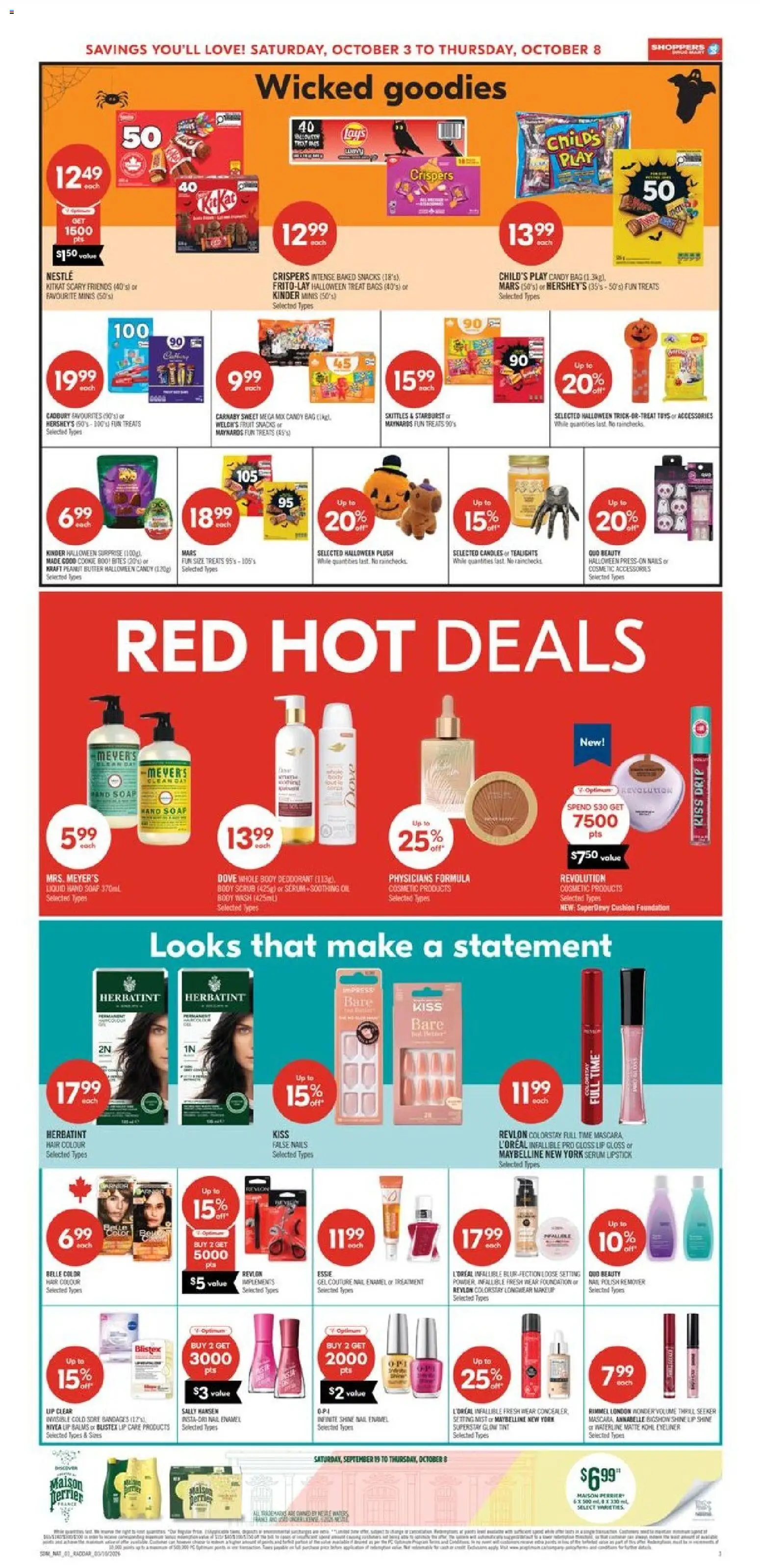 Shoppers flyer valid from Oct 3, 2026 | Page: 11 | Products: Peanut butter, Lipstick, Candles, Butter