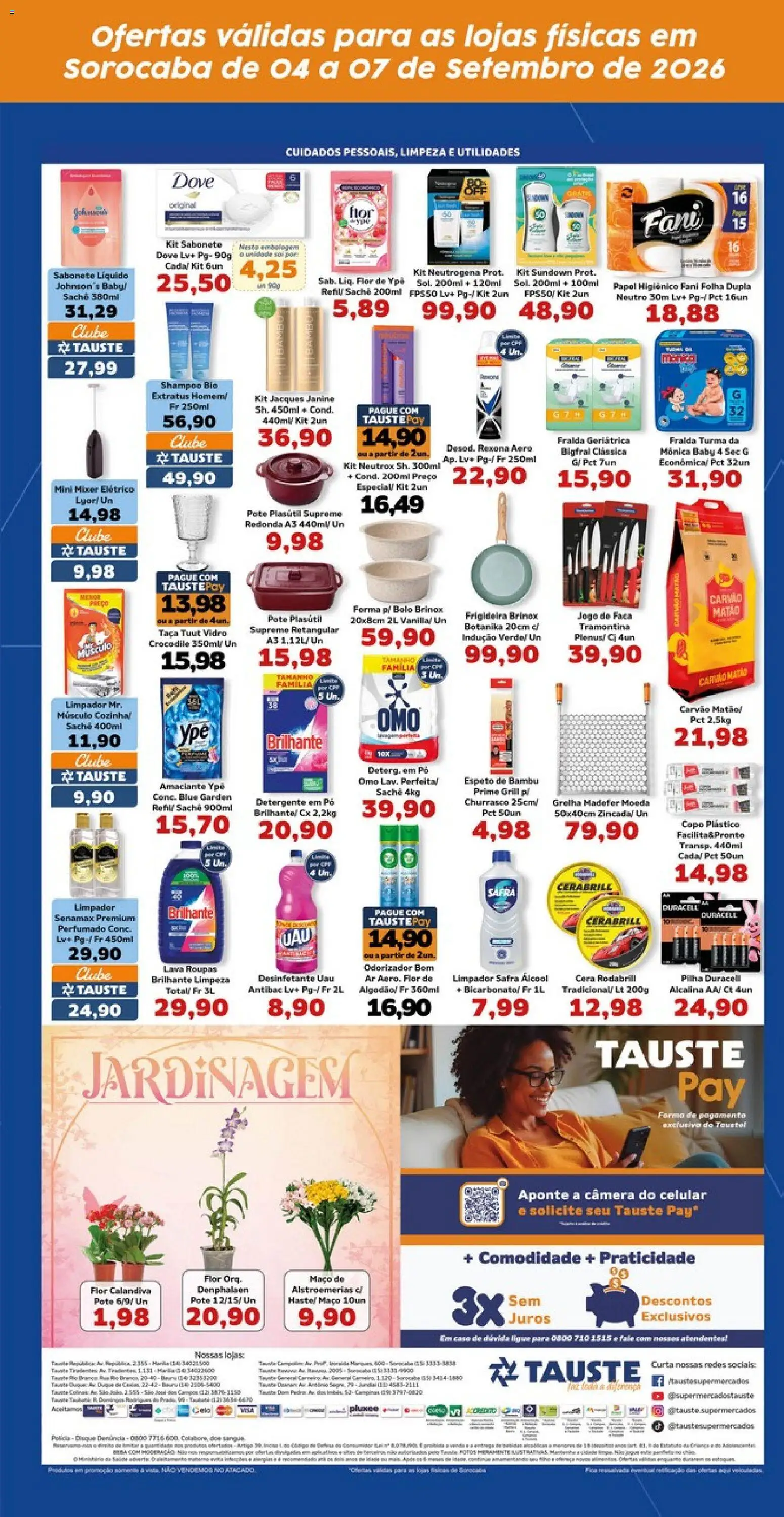 Tauste Folheto - válido de 04/09/2026 | Página: 5 | Produtos: Pó, Detergente, Faca, Sabonete líquido