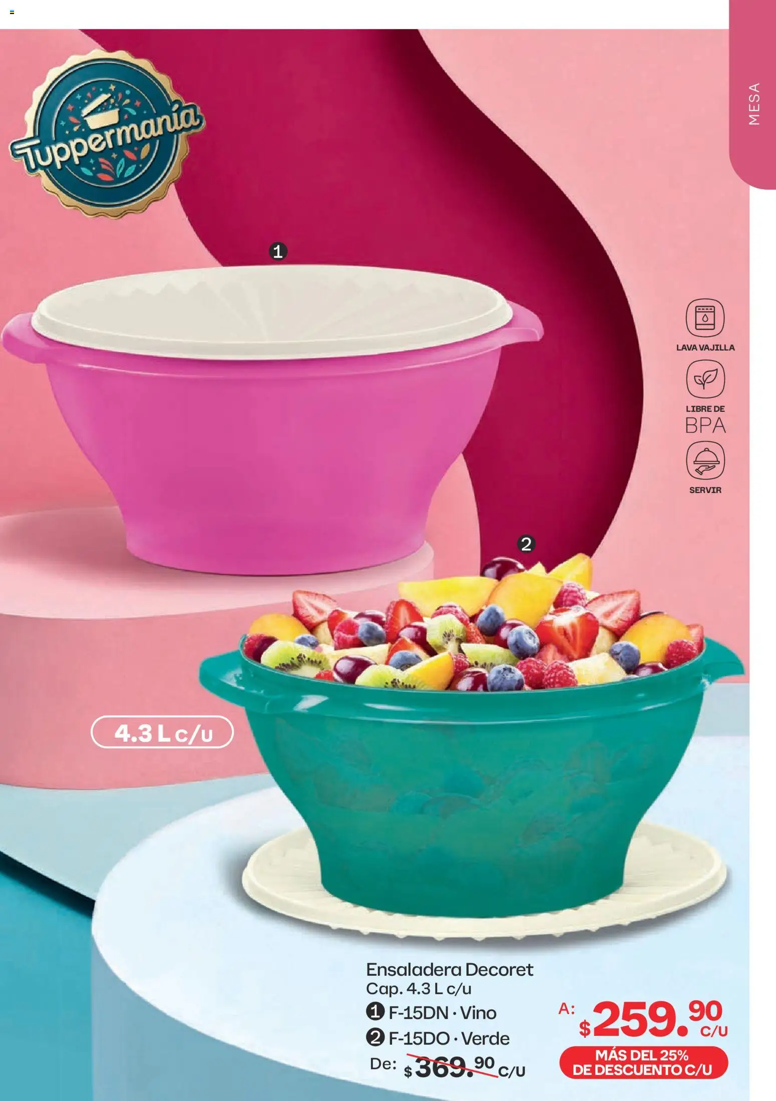 Nuevas ofertas de Tupperware válidas en toda la República Mexicana desde el 13/07/2026. ¡Encuentra las mejores ofertas en Tupperware catálogo! | Página: 101 | Productos: Ensaladera, Mesa