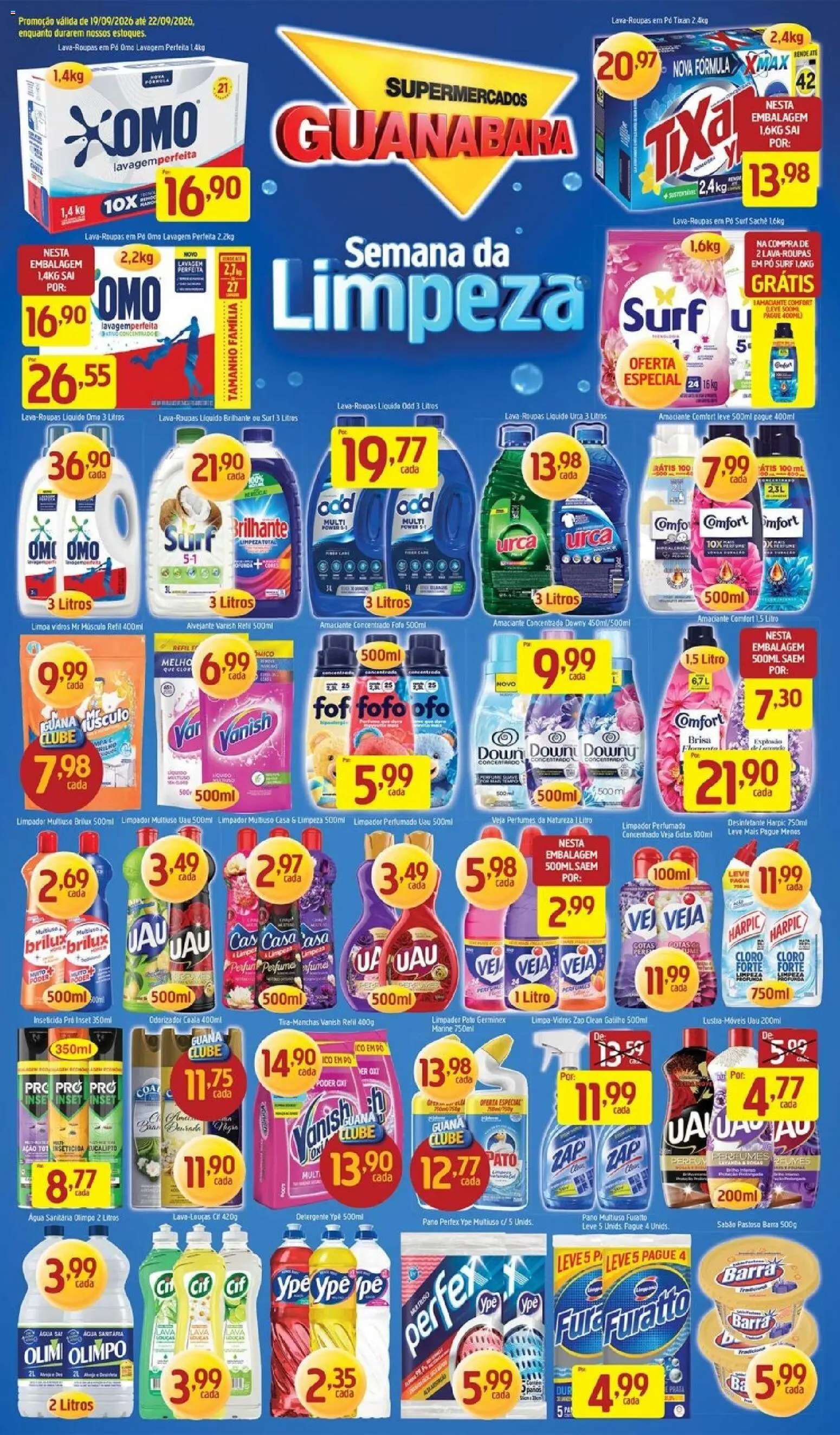Supermercados Guanabara Folheto - válido de 19/09/2026 | Página: 8 | Produtos: Água, Perfumes, Amaciante, Água sanitária